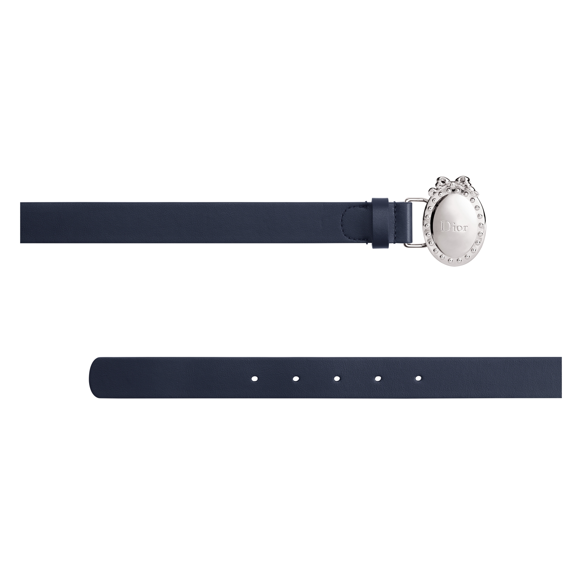 Kids' Dior Médaillon Belt Navy Blue Calfskin E06
