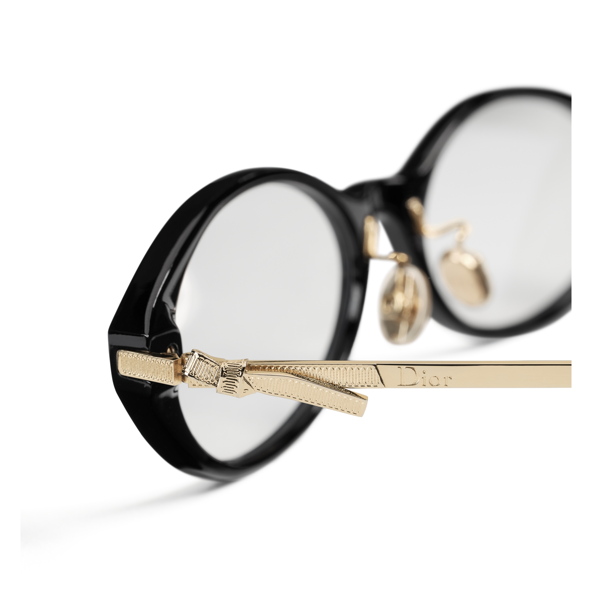 Dior Bow R1F Black Oval Glasses with Blue Light Filter E08