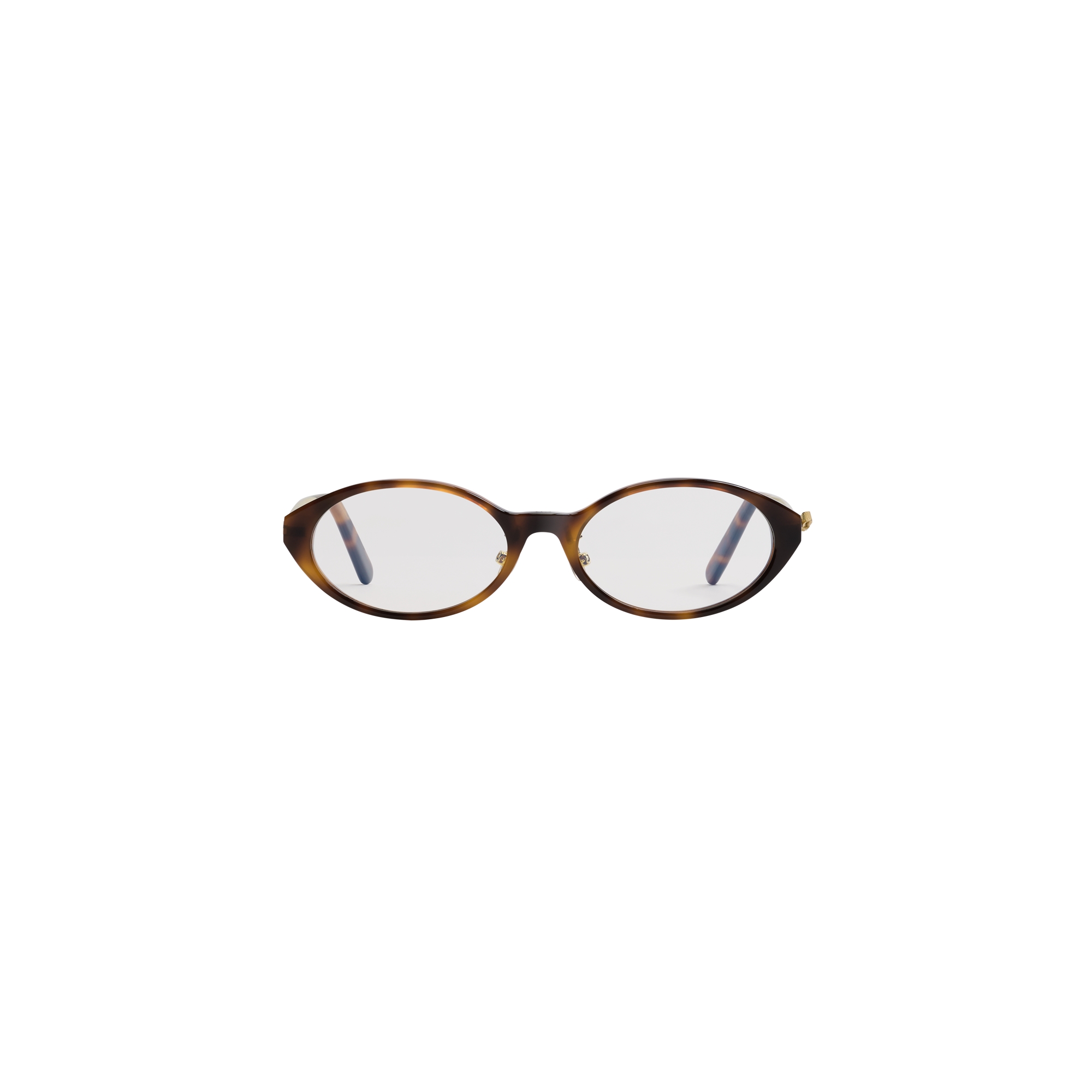 Dior Bow R1F Brown Tortoiseshell-Effect Oval Glasses with Blue Light Filter E01
