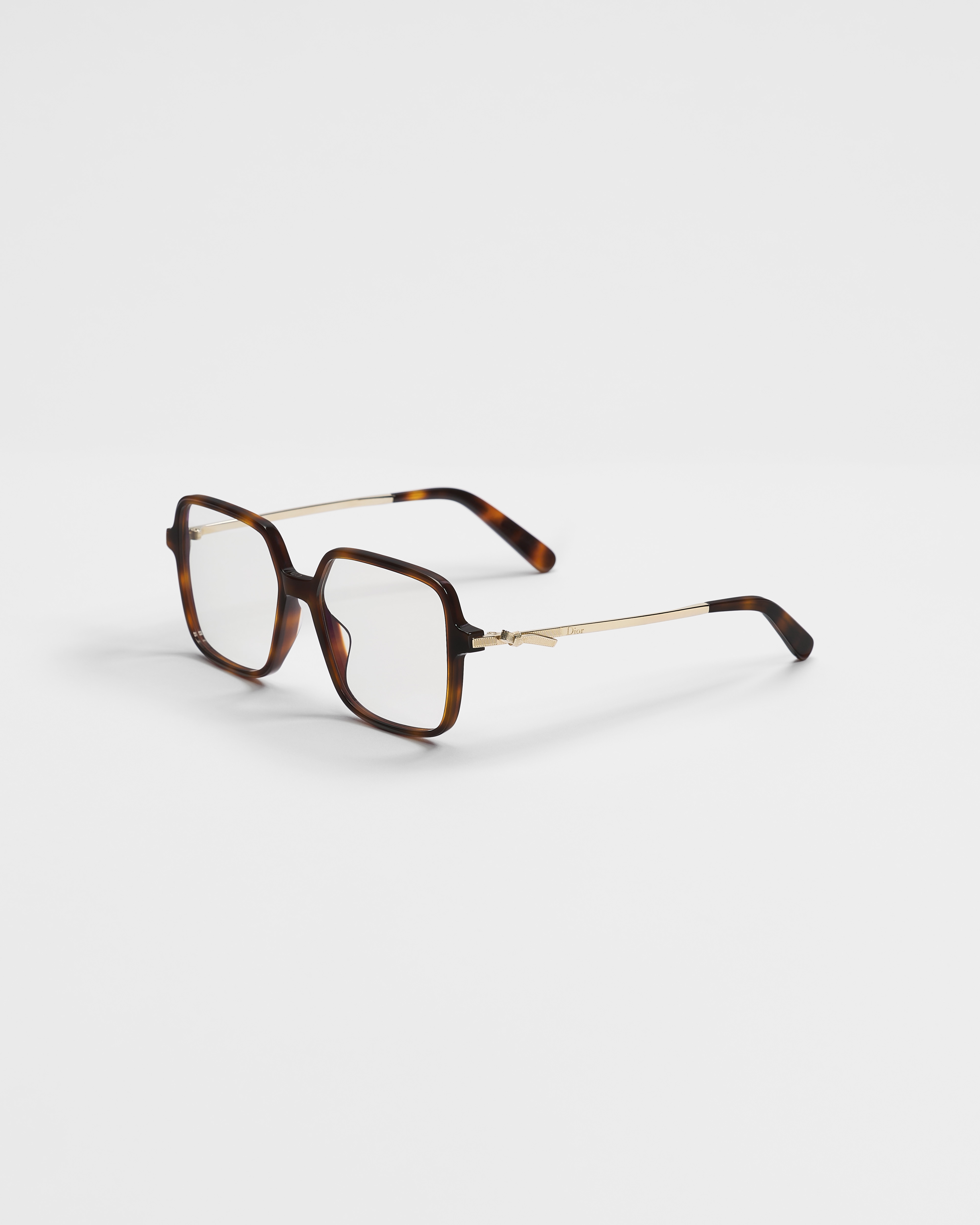 Dior Bow S1I Brown Tortoiseshell-Effect Square Sunglasses with Blue Light Filter E03