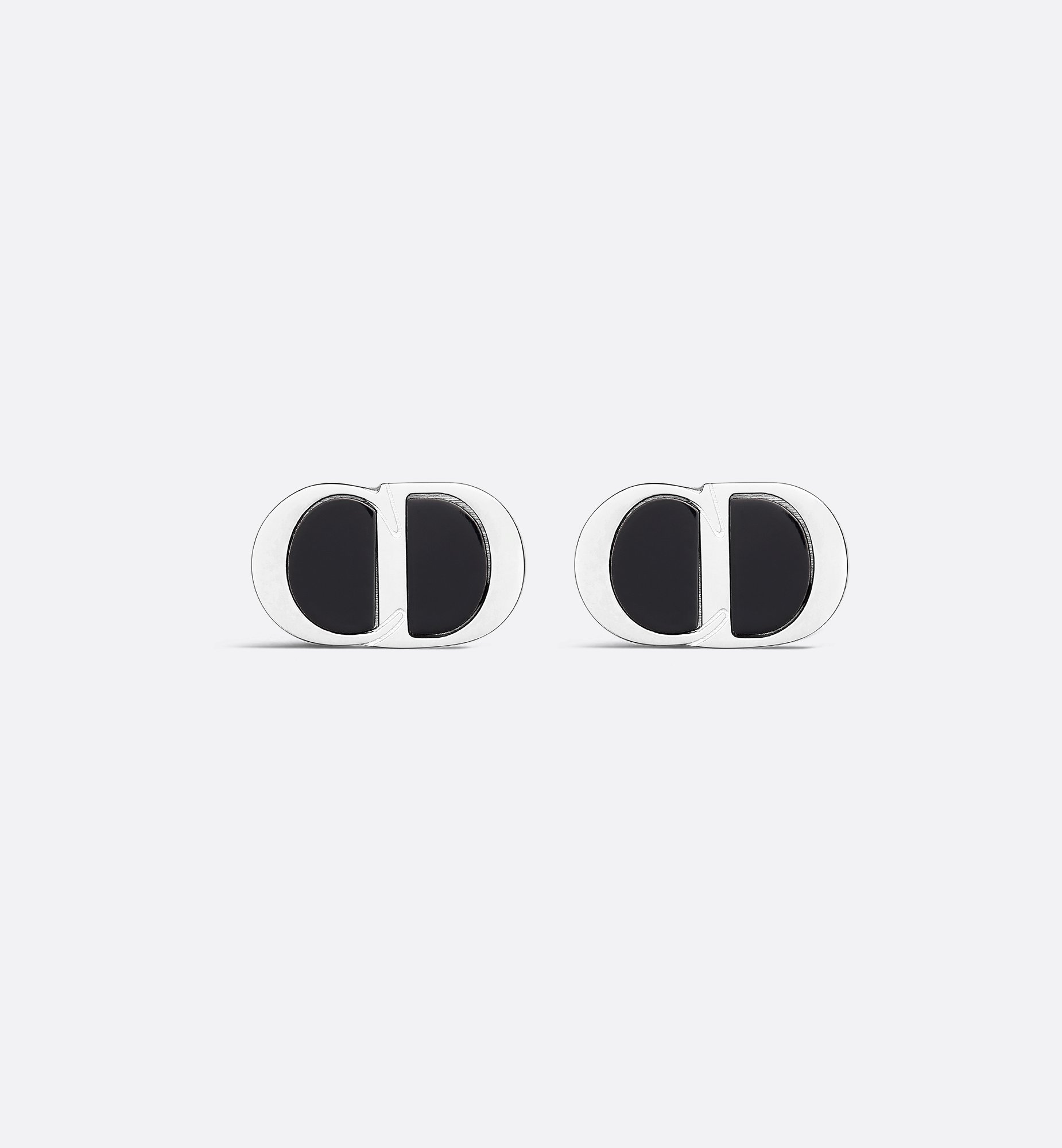 CD Icon Cufflinks Silver and Black Resin | DIOR CD Icon Cufflinks Silver and Black Resin | DIOR