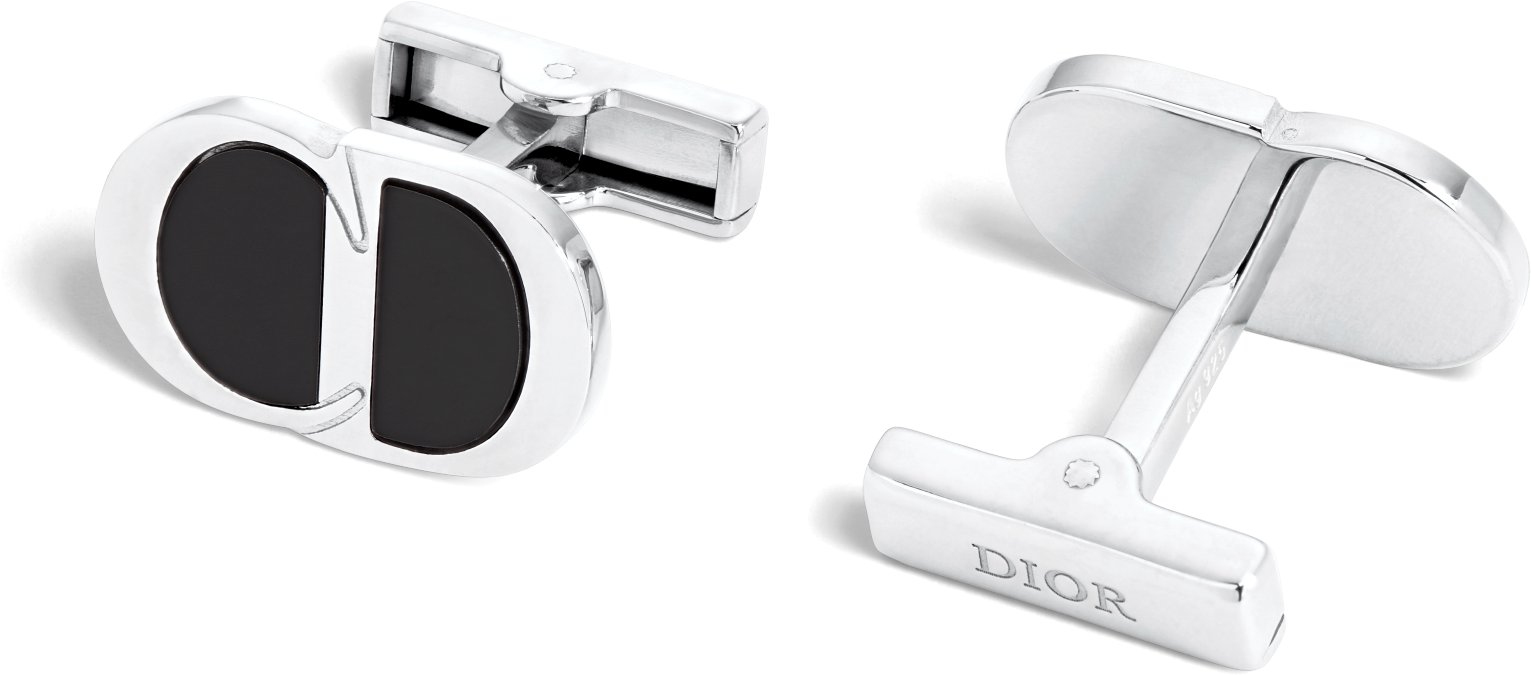 DIOR | CD ICON カフスボタン シルバー＆レジン