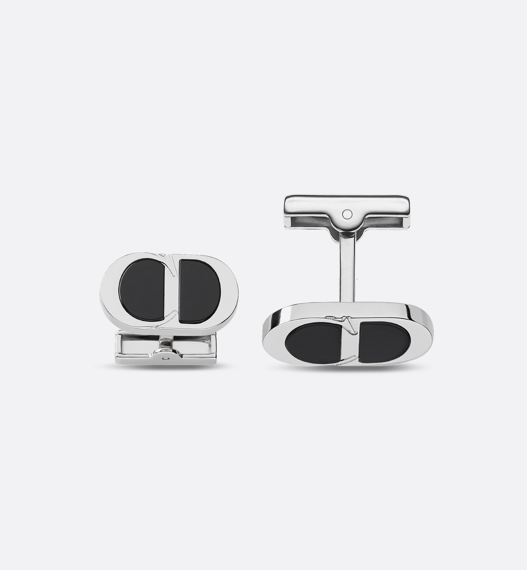 CD Icon Cufflinks Silver and Black Resin | DIOR CD Icon Cufflinks Silver and Black Resin | DIOR