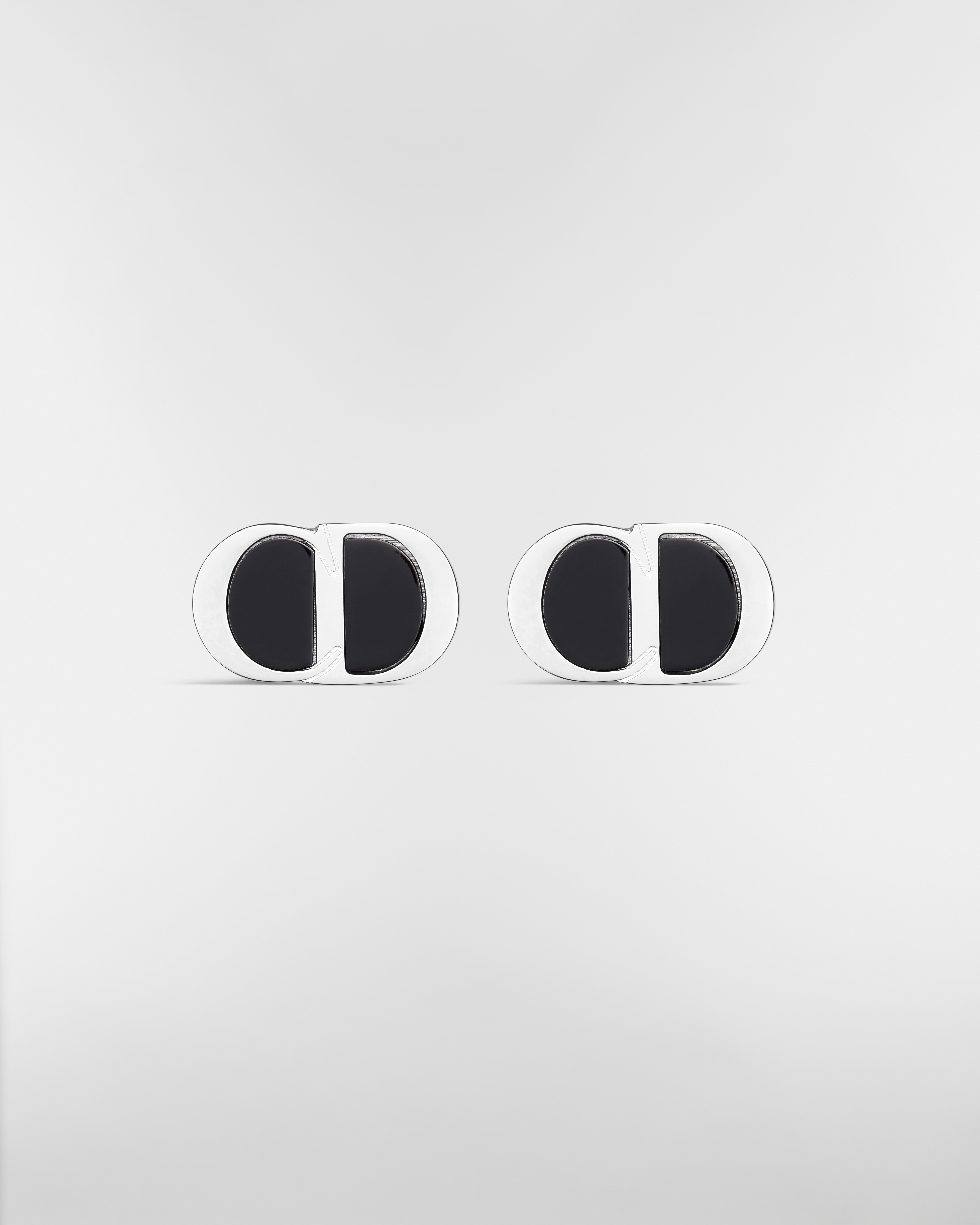 Gemelli CD Icon Argento e resina nera E01