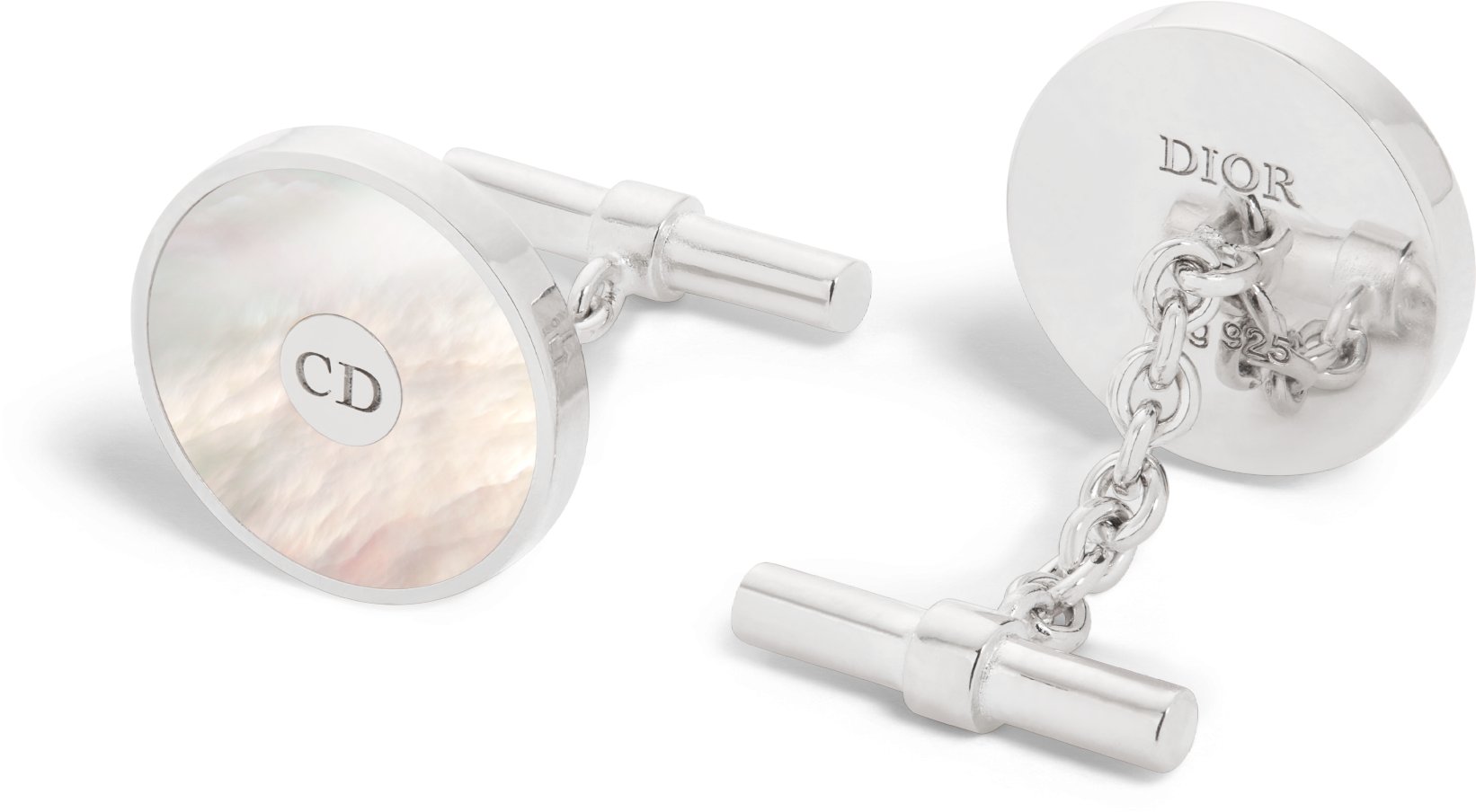 CD Icon Cufflinks Silver and Mother-of-Pearl | DIOR