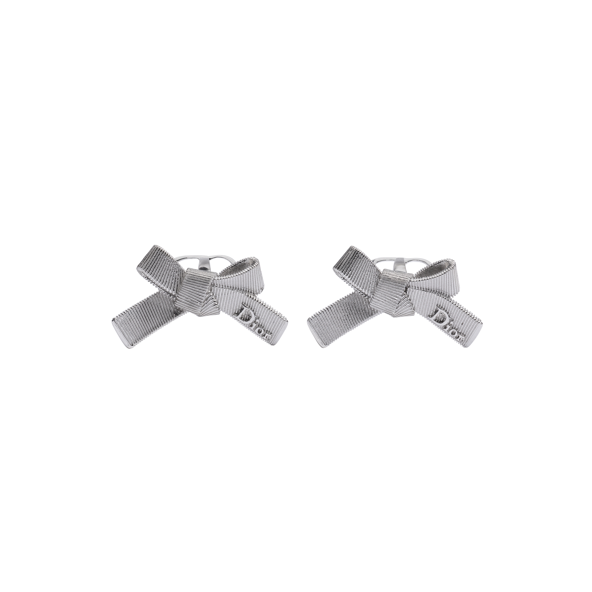 CD Bow Cufflinks Silver E01