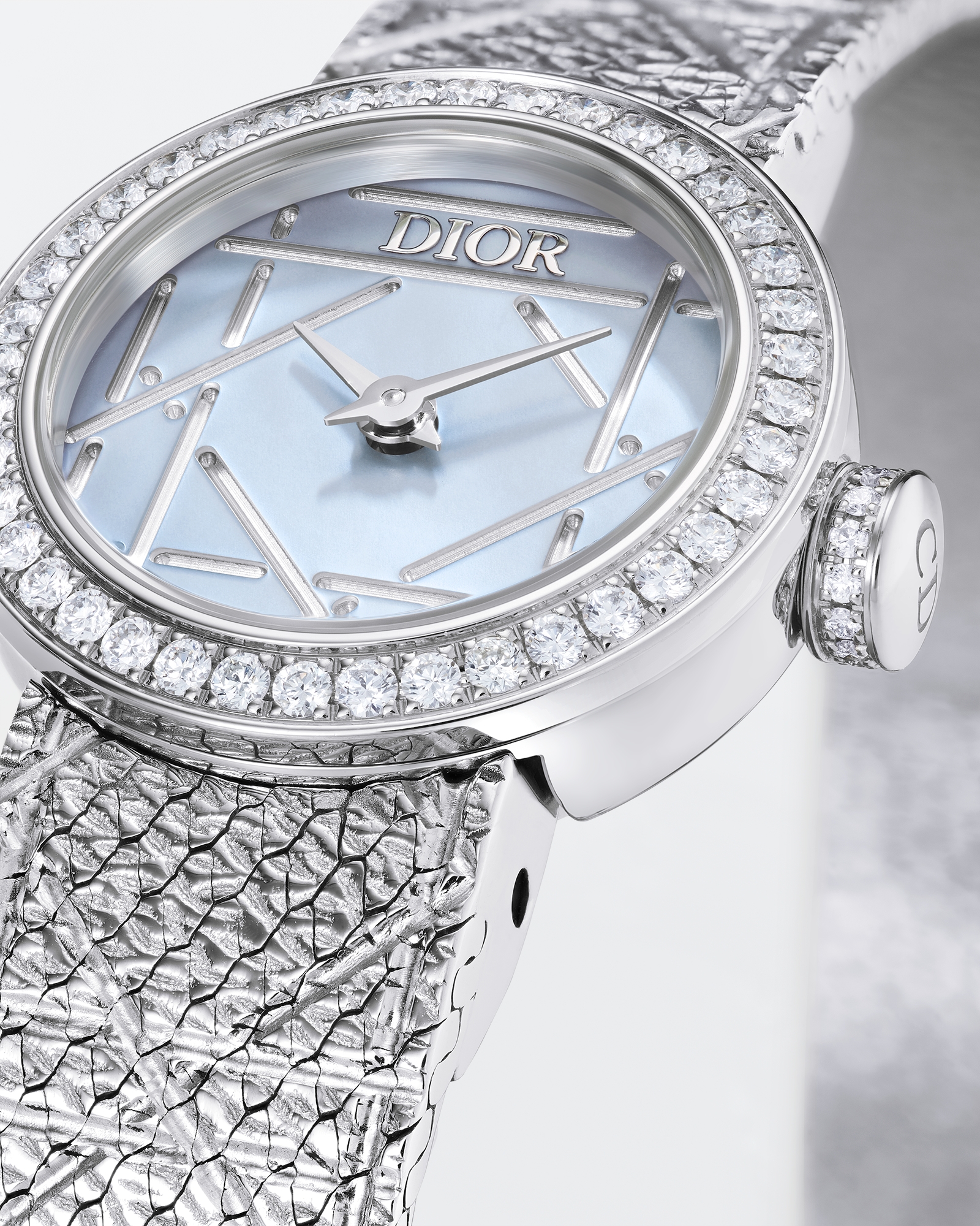 La Mini D My Dior 直径19mmケース スチール・マザーオブパール・ダイヤモンド E03