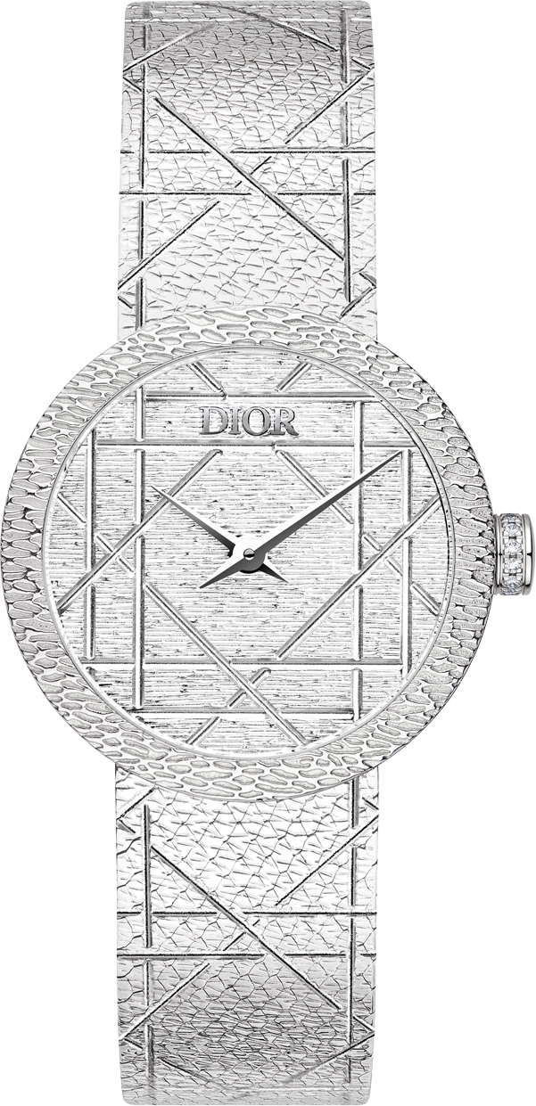 DIOR La D My Dior O 25 Mm Steel Pink Mother Of Pearl And Diamonds Women