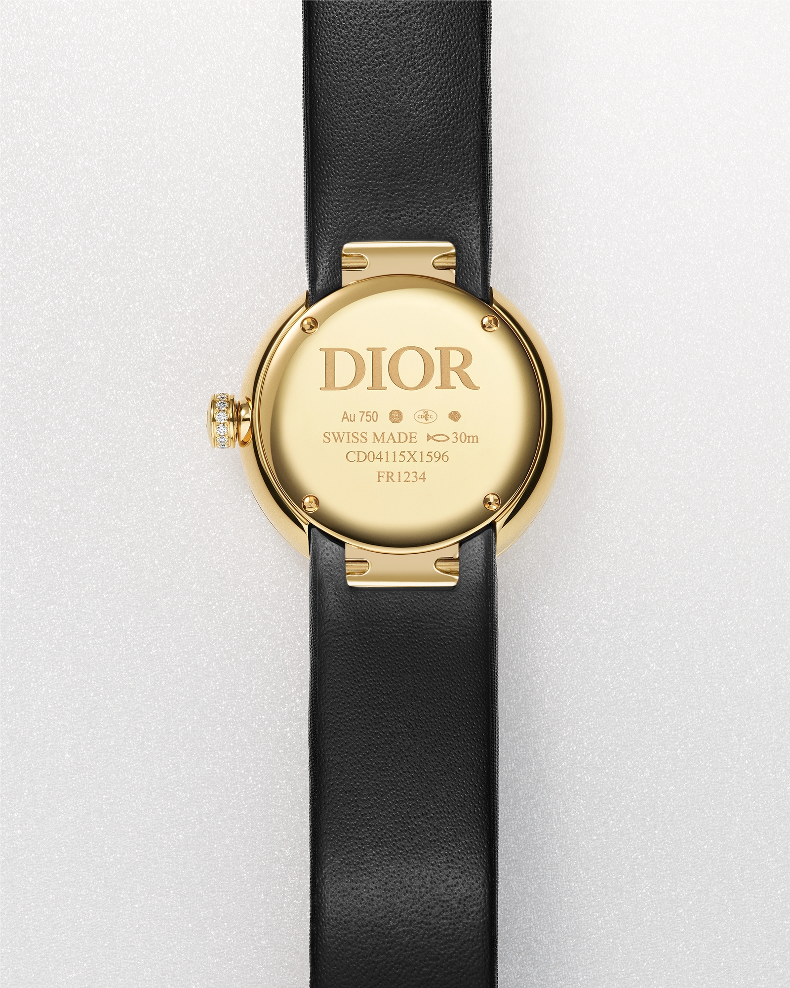 La D My Dior Ø 25 MM, Yellow Gold, White Mother-Of-Pearl and Diamonds E04