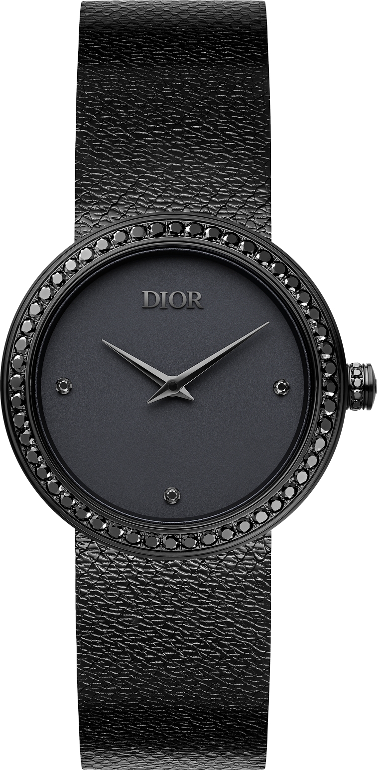 La D de Dior Black Ultramatte O 34 MM Black Ultramatte Steel and Black Diamonds DIOR