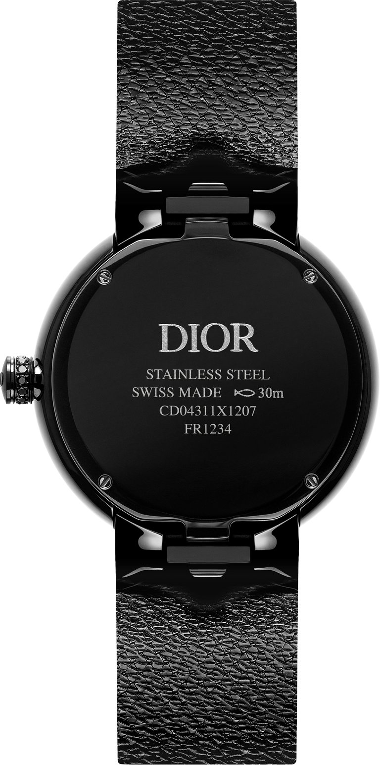 La D de Dior Black Ultramatte O 34 MM Black Ultramatte Steel and Black Diamonds DIOR