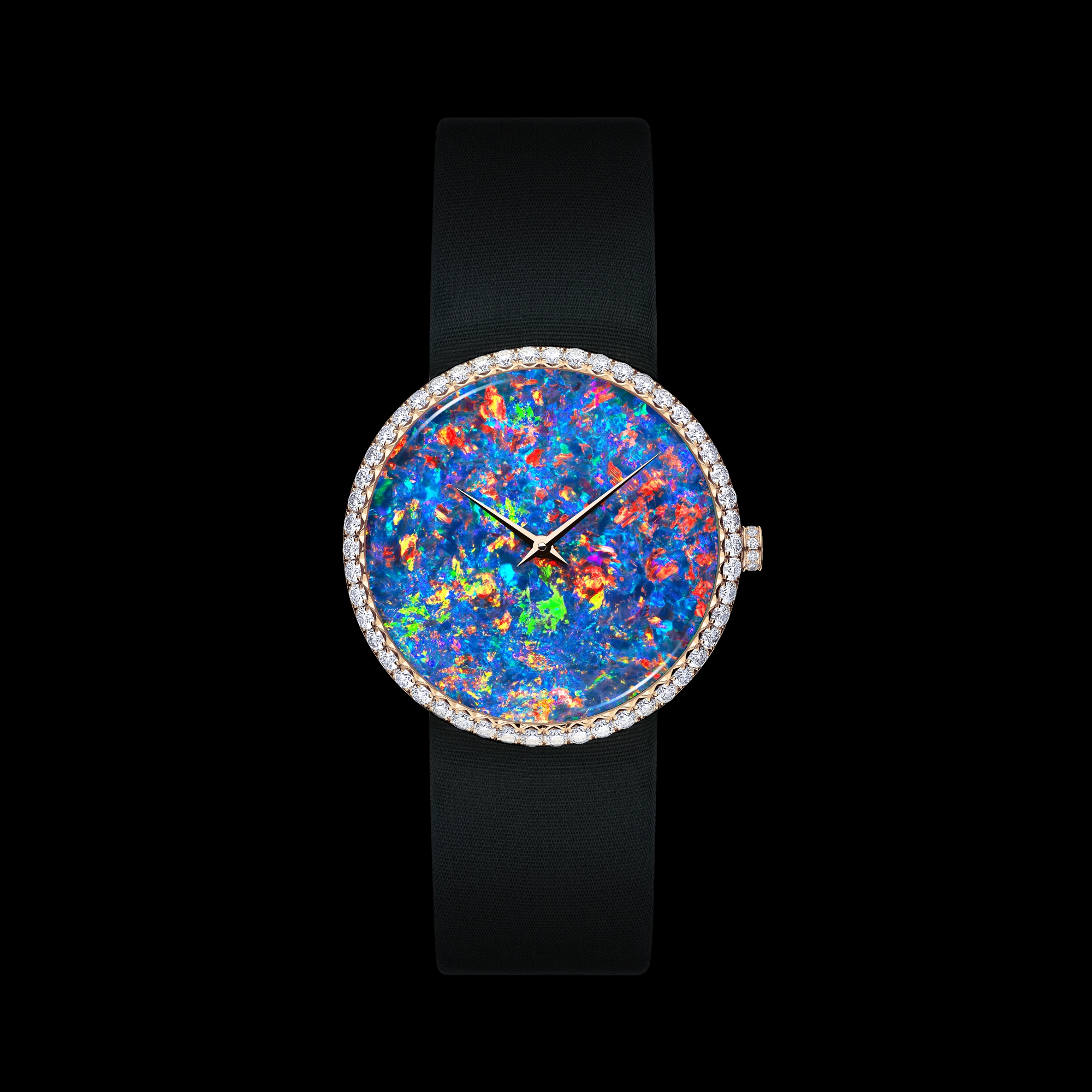 La D de Dior Opal Ø 38 mm, pink gold, diamonds and opal E01