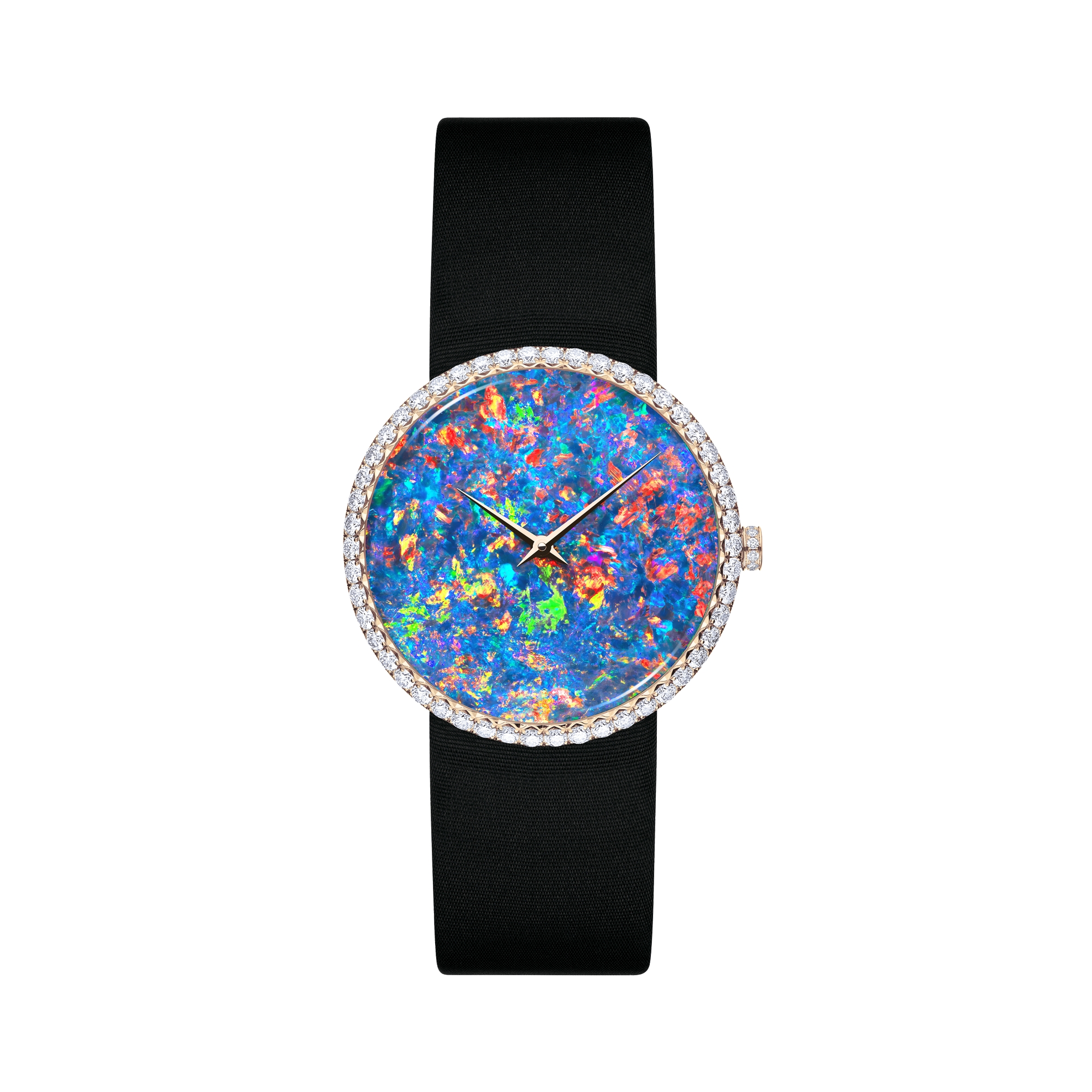 La D de Dior Opal Ø 38 mm, pink gold, diamonds and opal E10
