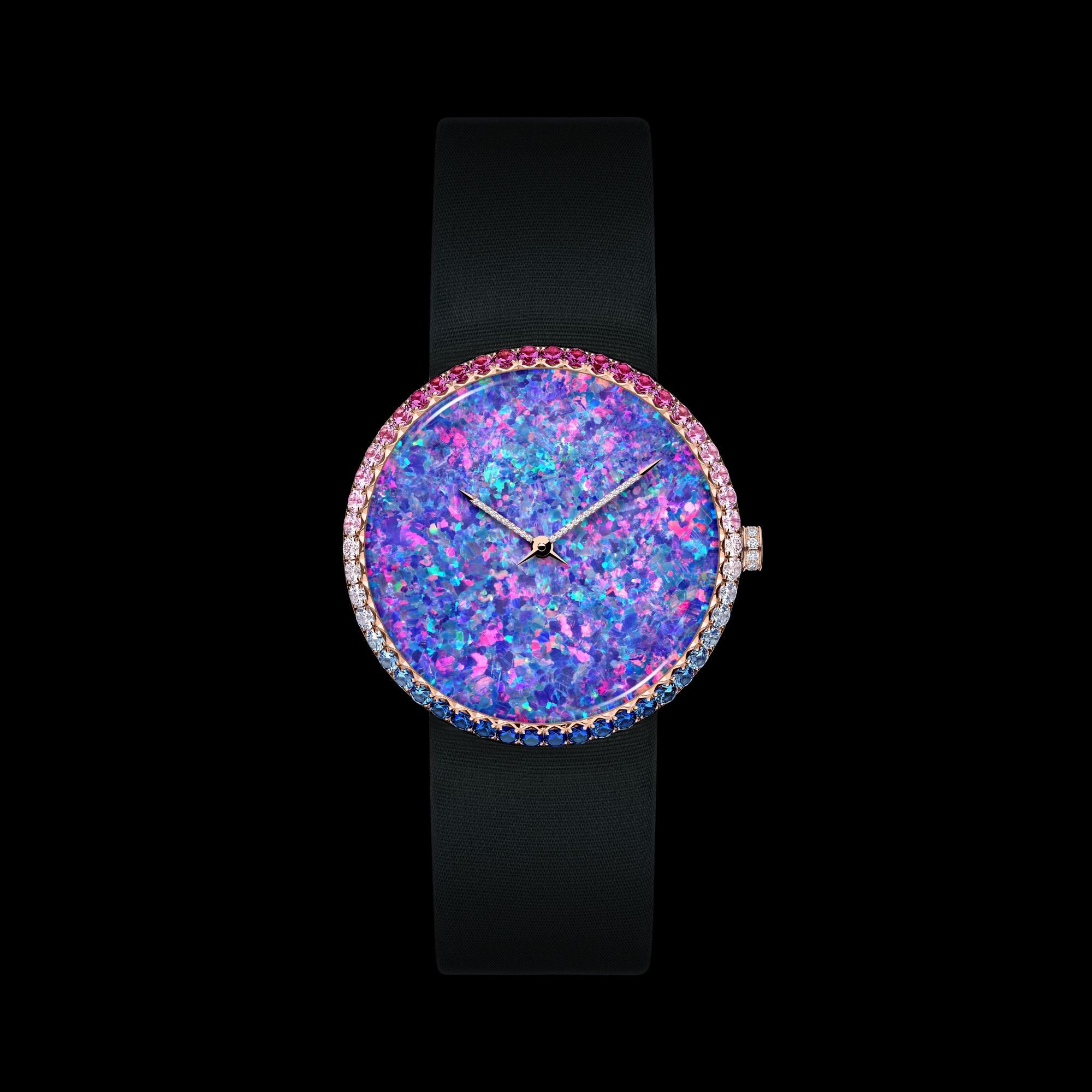 La D de Dior Opal Ø 38 mm, Pink Gold, Diamonds and Ornamental Stones, Automatic Movement E01