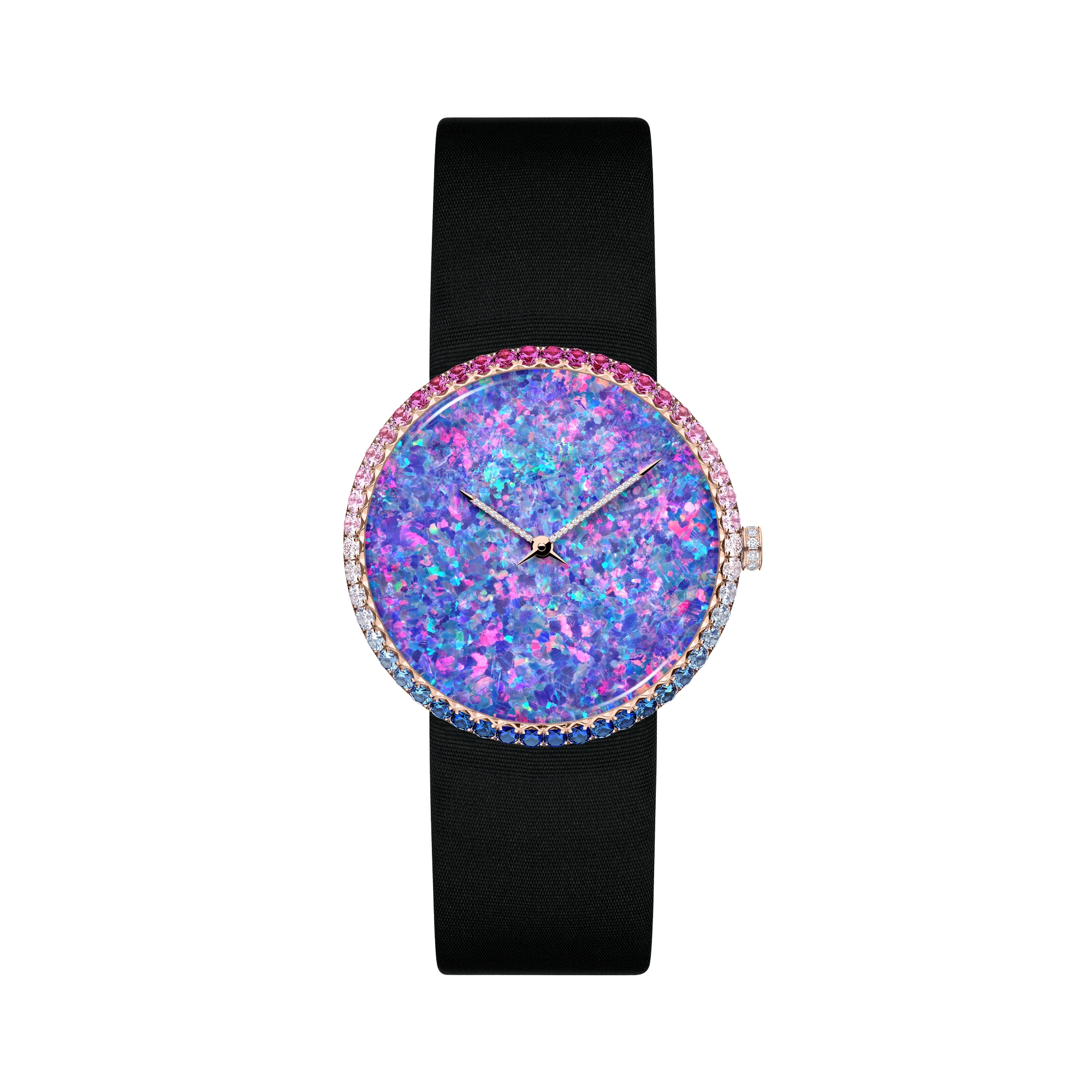 La D de Dior Opal Ø 38 mm, Pink Gold, Diamonds and Ornamental Stones, Automatic Movement E10