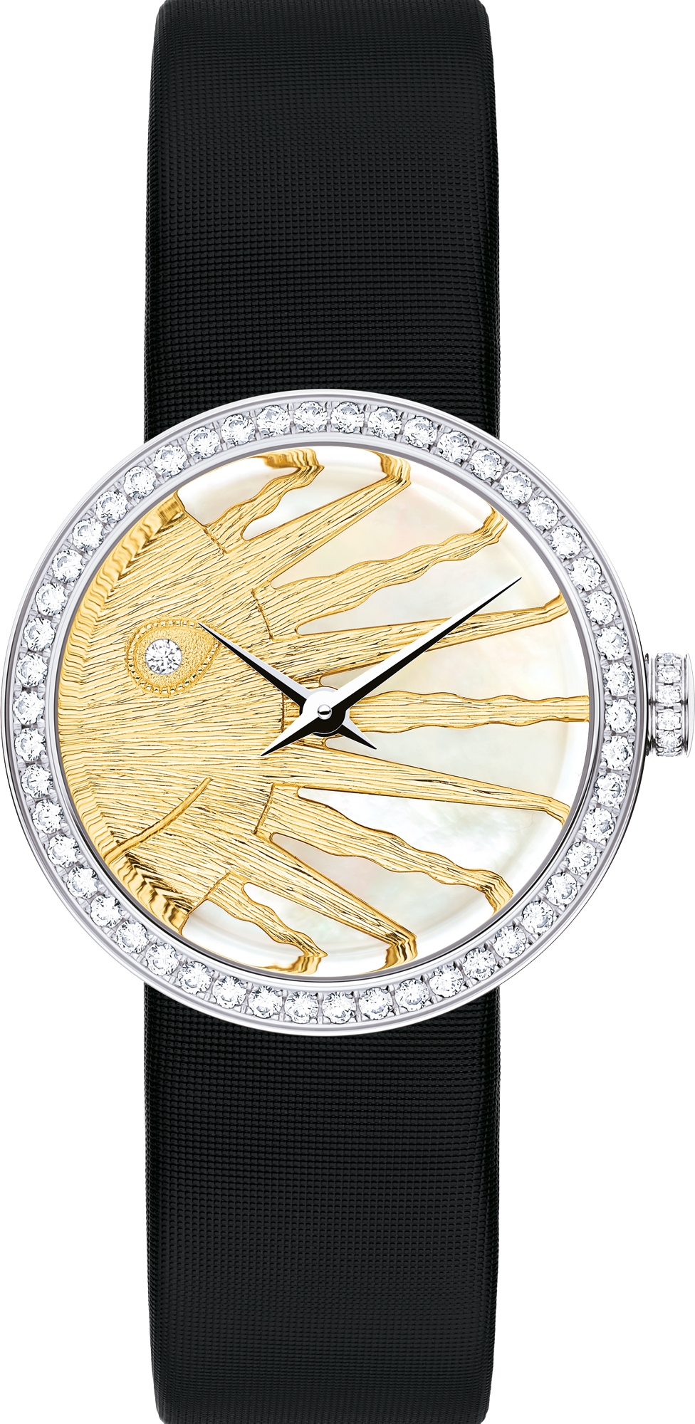 La D de Dior Rose Celeste O 25 mm Steel Mother Of Pearl and Diamonds DIOR