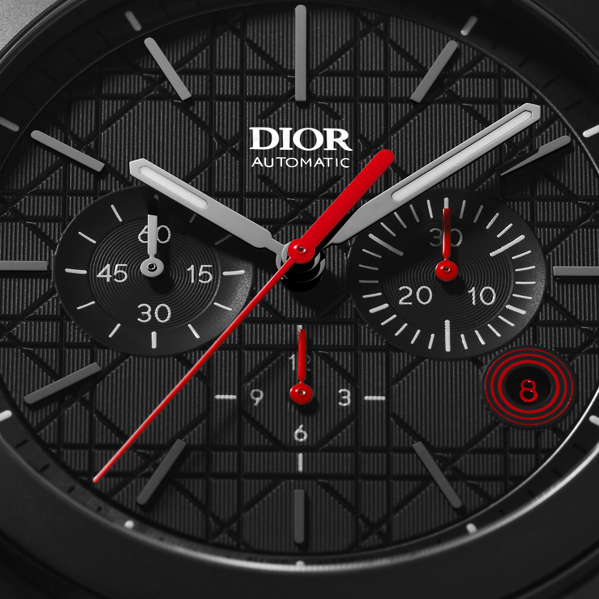 Chiffre Rouge Black Ultramatte Chronograph Top shot view