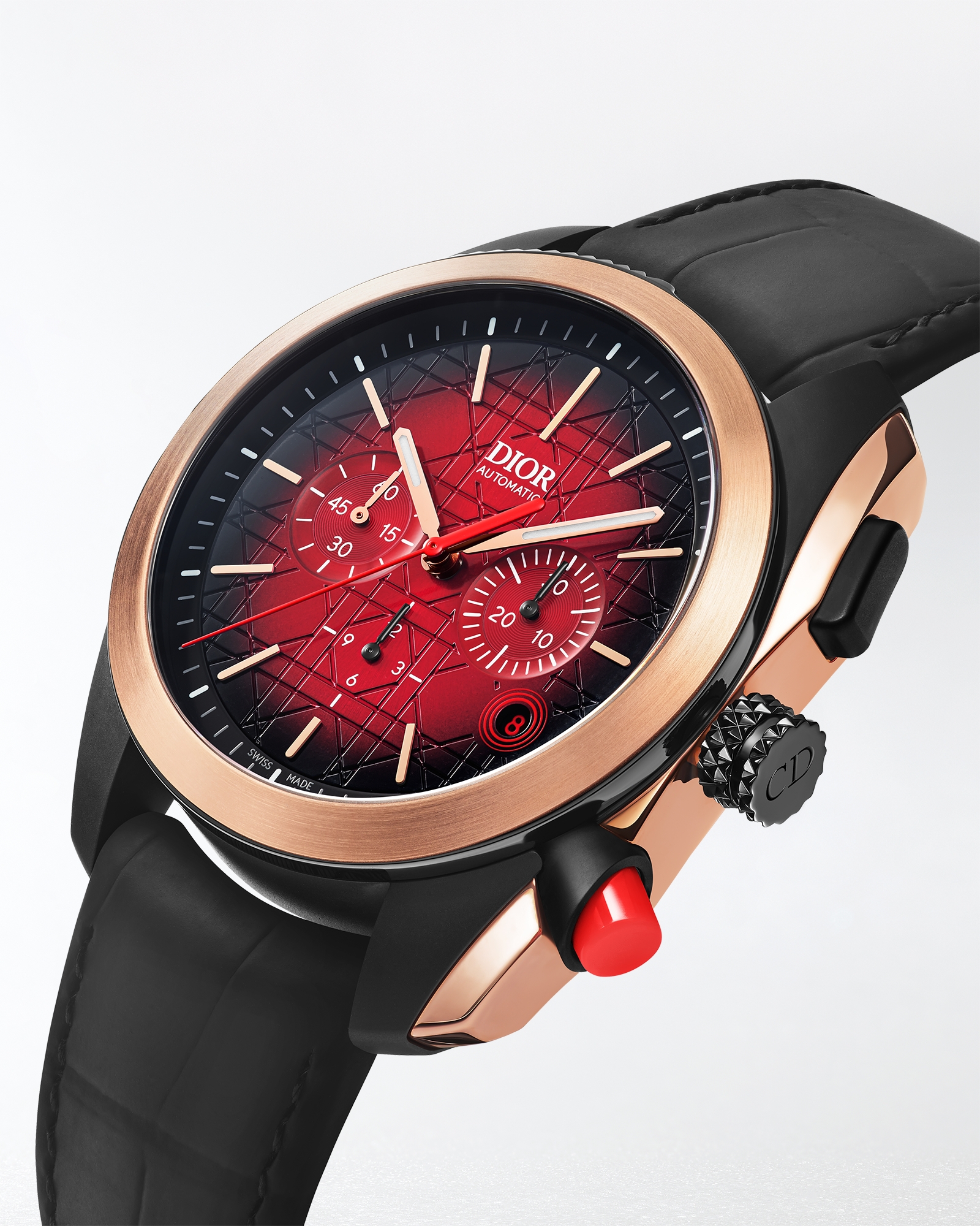 Chiffre Rouge Special Edition Chronograph Ø 41 MM, Automatic, Ultramatte Black Steel, Pink Gold E04