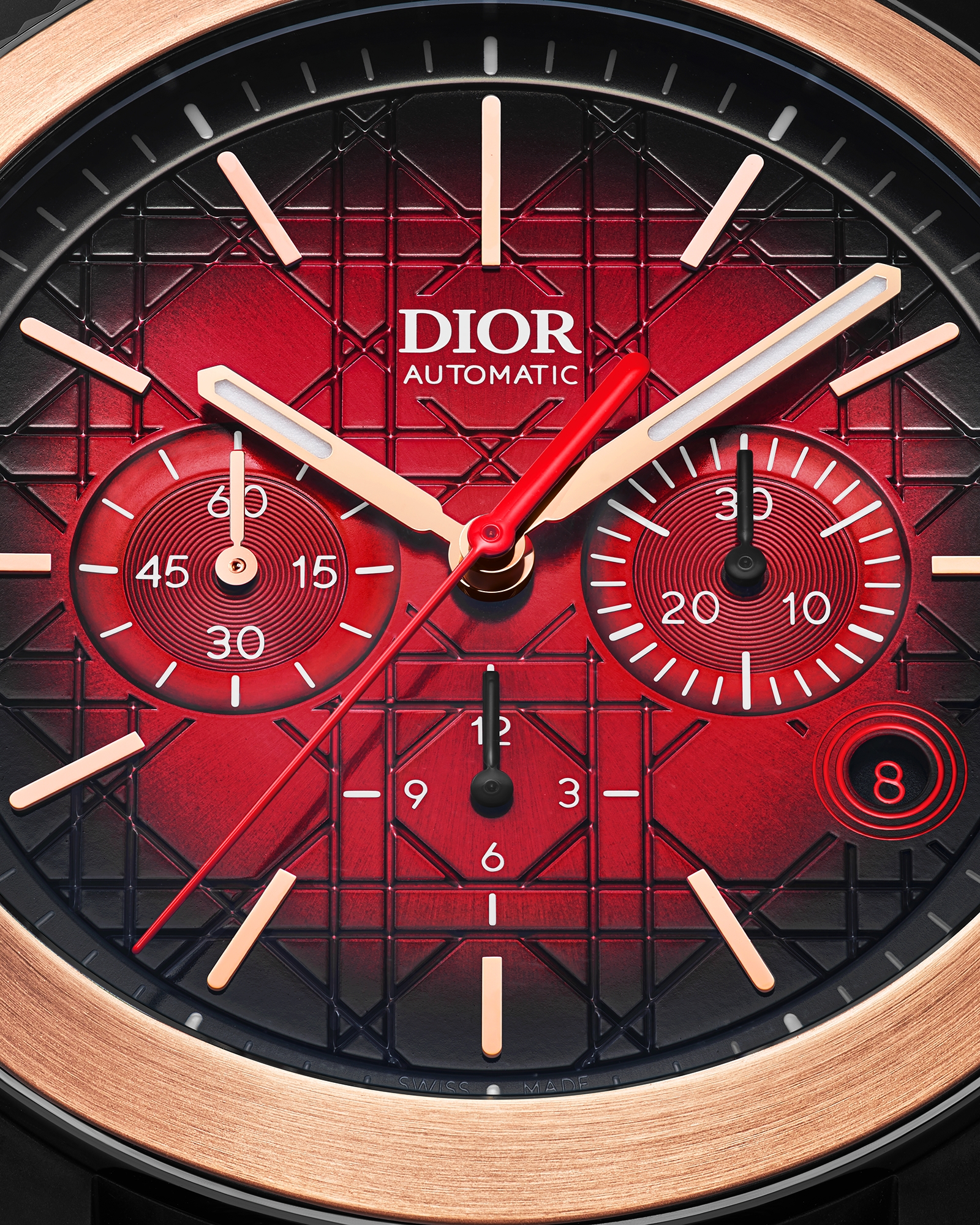 Chiffre Rouge Special Edition Chronograph Ø 41 MM, Automatic, Ultramatte Black Steel, Pink Gold E06