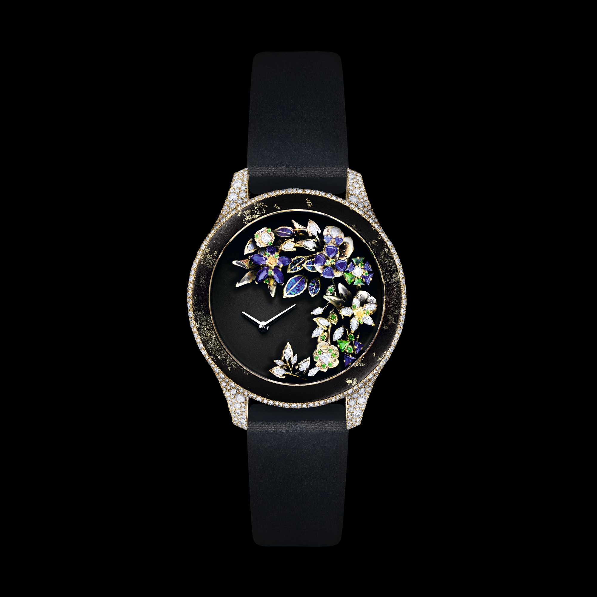 Dior Grand Soir Jardins de Nuit N°5 Ø 36 mm, yellow gold, diamonds and decorative stones E01