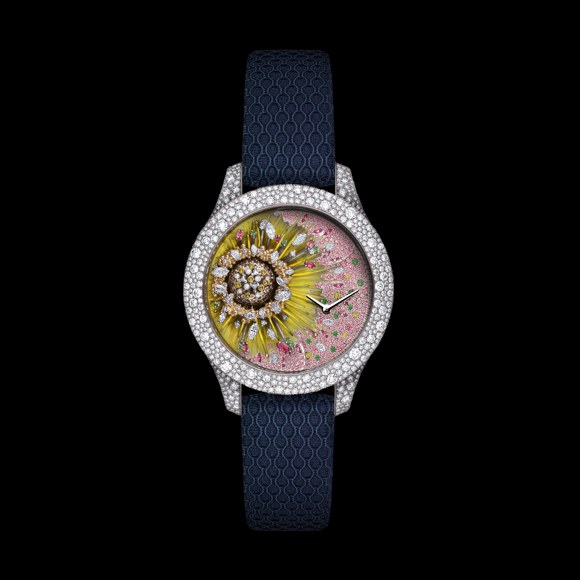 Dior Grand Soir Botanic N°18 Ø 36 mm, white gold, diamonds and ornamental stones E01