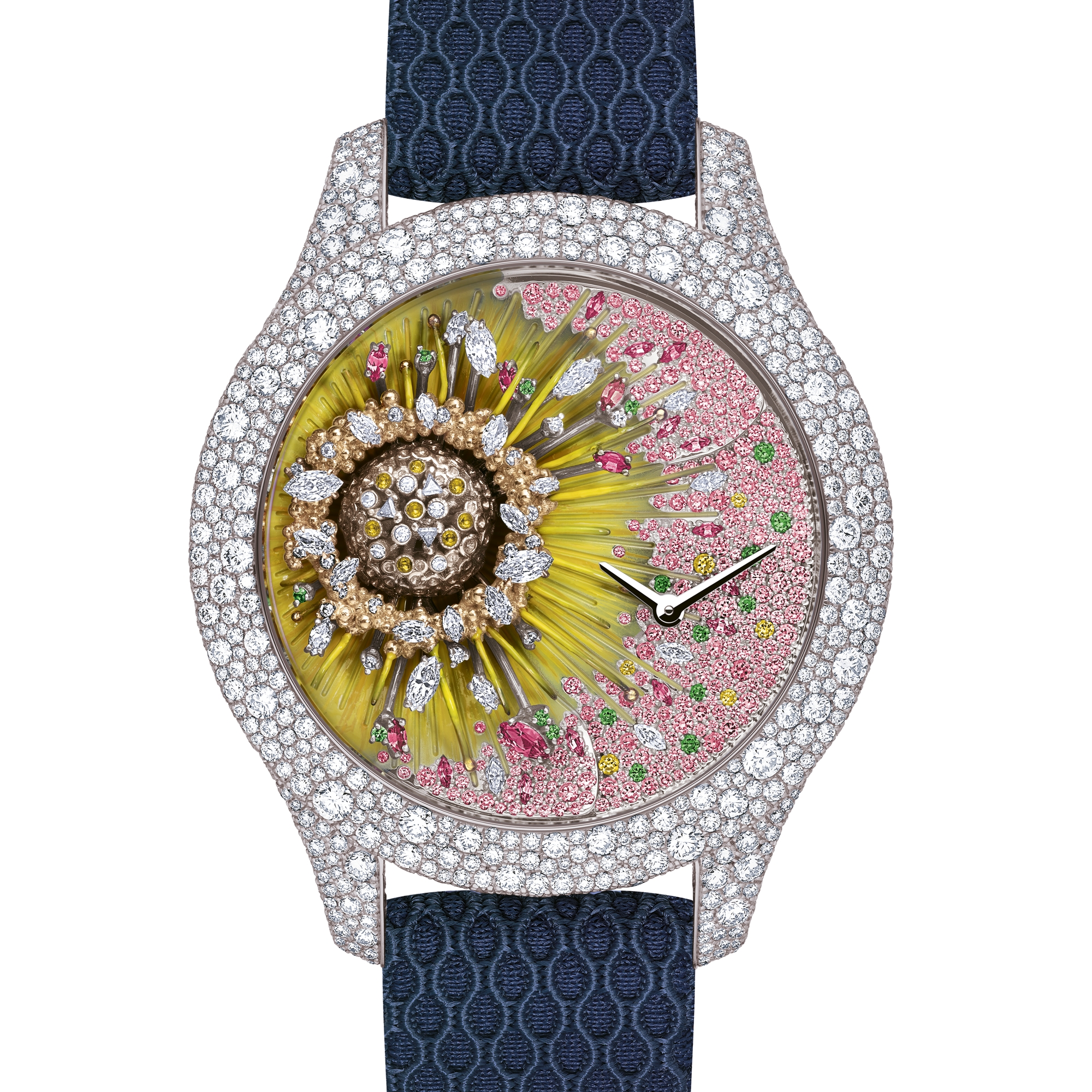 Dior Grand Soir Botanic N°18 Ø 36 mm, white gold, diamonds and ornamental stones E12
