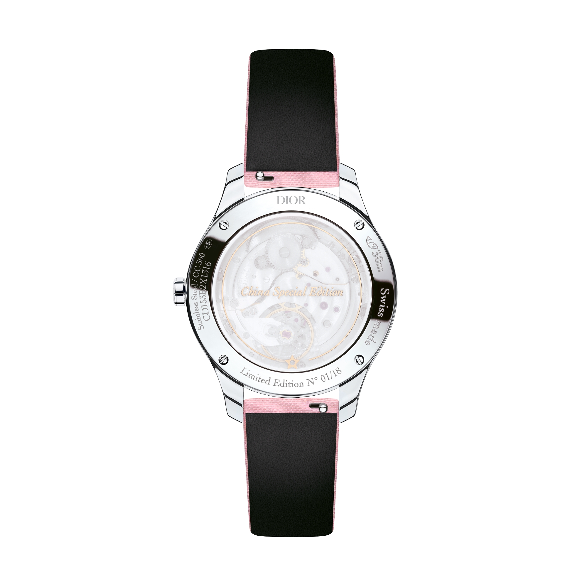 Dior Grand Bal Drapée Ø 36 mm, Automatic Movement, Steel, Pink Gold, Mother-Of-Pearl and Diamonds E07