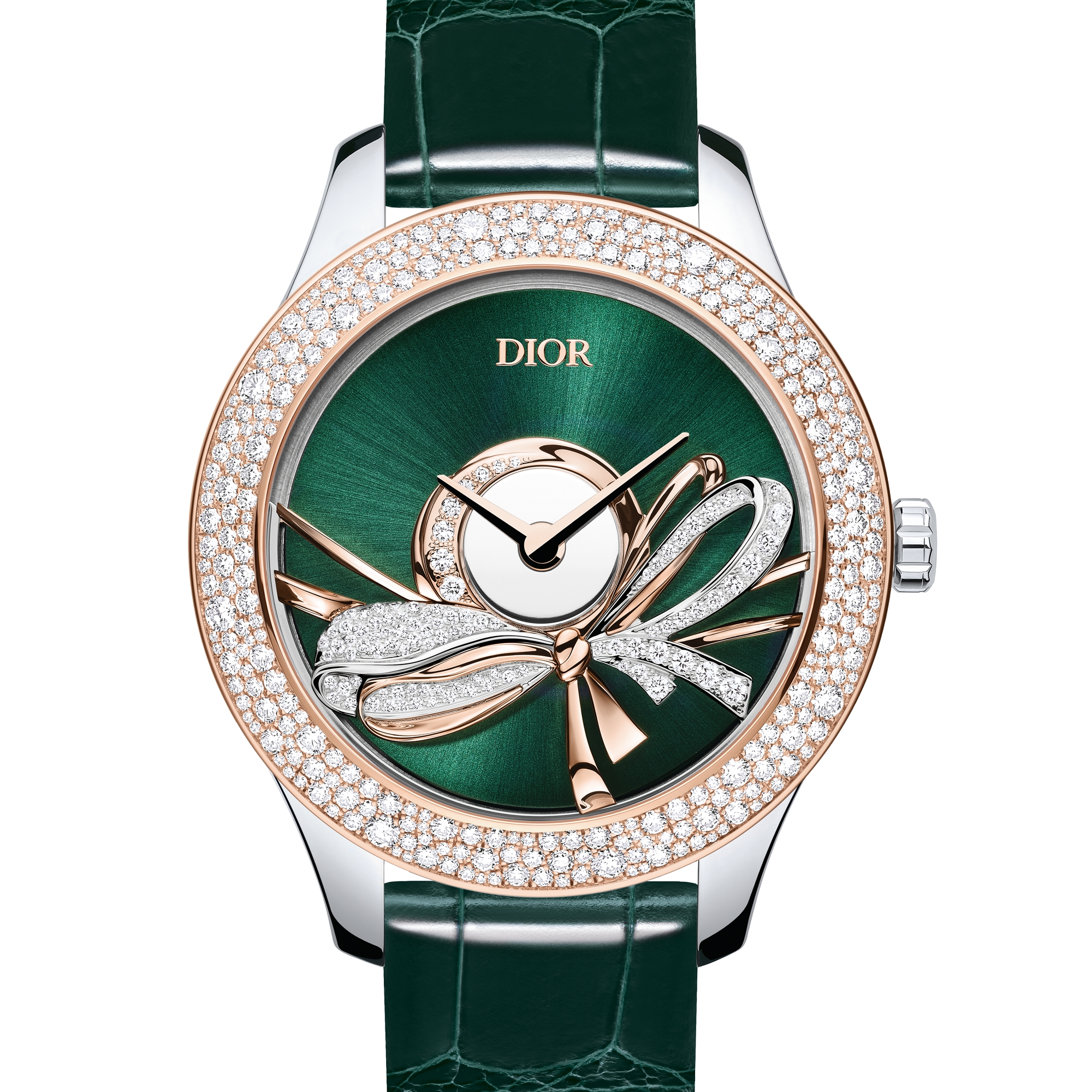 Dior Grand Bal Ruban Ø 36 MM, Automatic Movement, Steel, Pink Gold and Diamonds E06