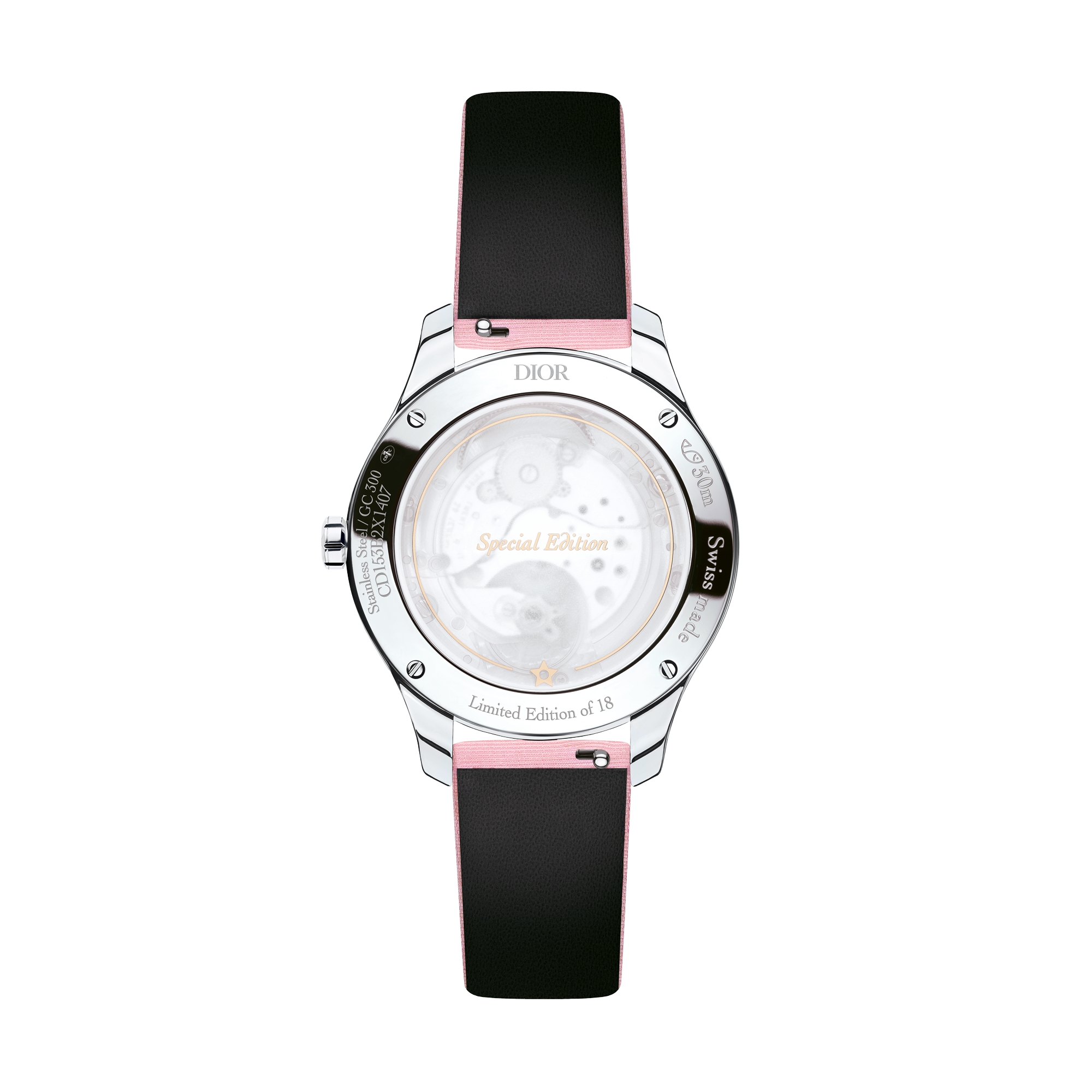 Dior Grand Bal Plumes Précieuses Ø 36 mm, Automatikwerk, Stahl, Roségold, Diamanten und Saphire E07