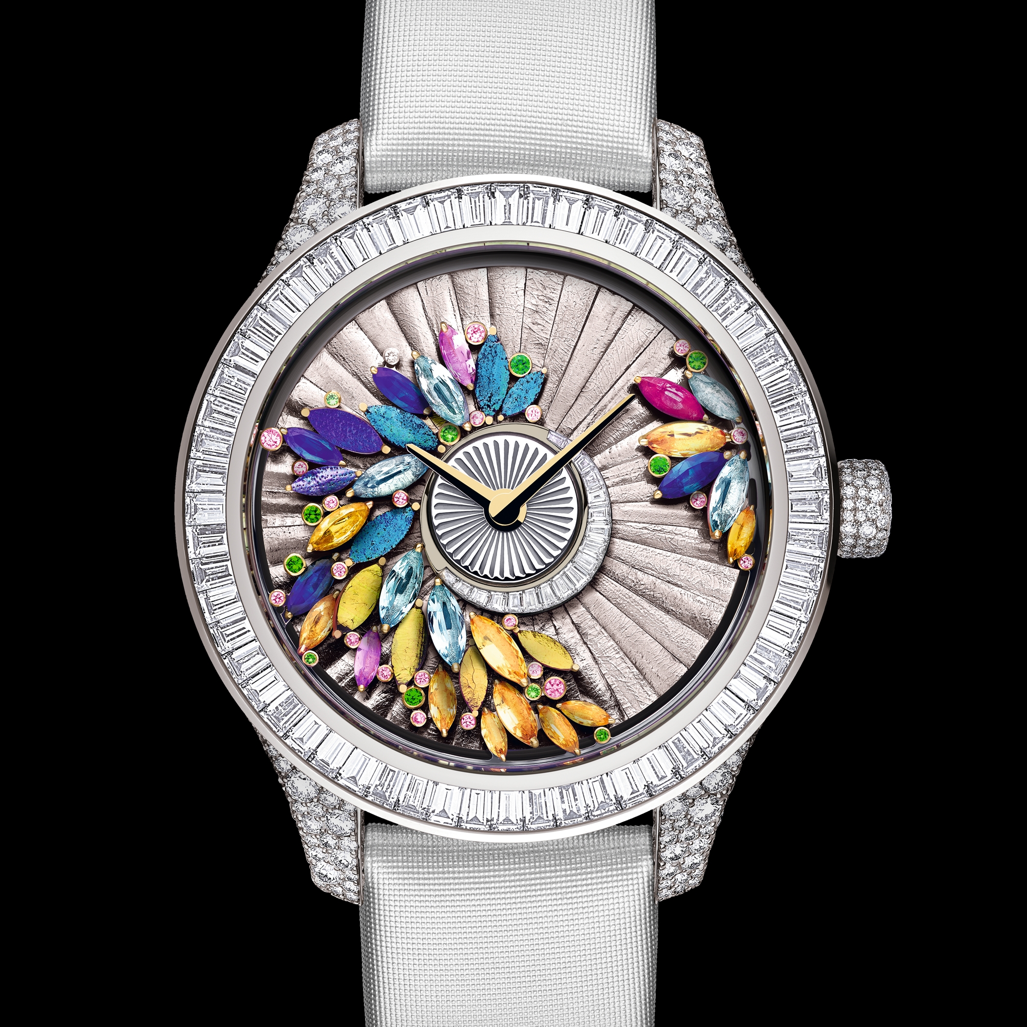 Dior Grand Bal Pièce Unique Parure Tropicale N°1 Ø 36 mm, White Gold, Diamonds and Ornamental Stones, Automatic Movement E05