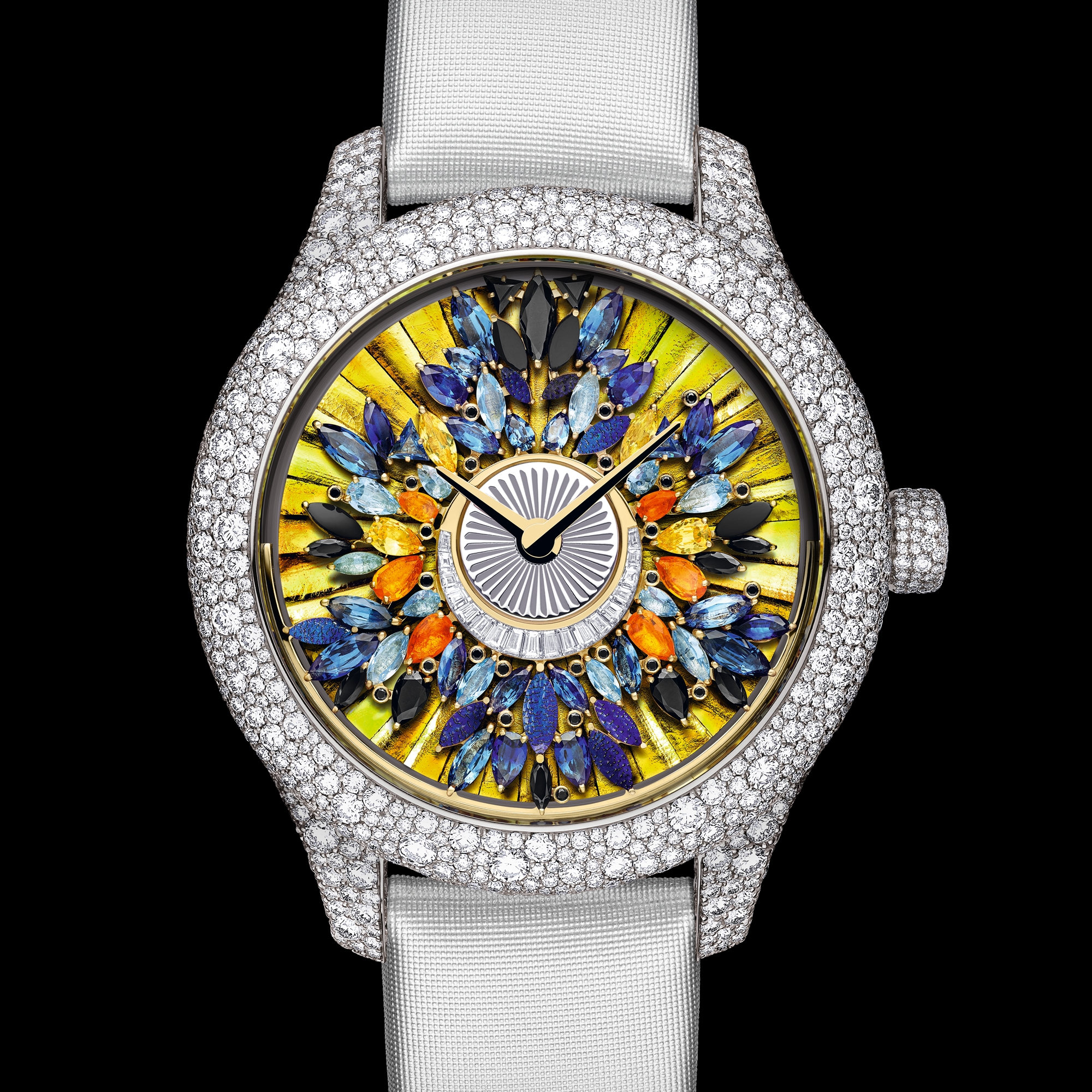 Dior Grand Bal Pièce Unique Parure Tropicale N°13 Ø 36 mm, Weißgold, Diamanten und Schmucksteine, Automatikwerk E05