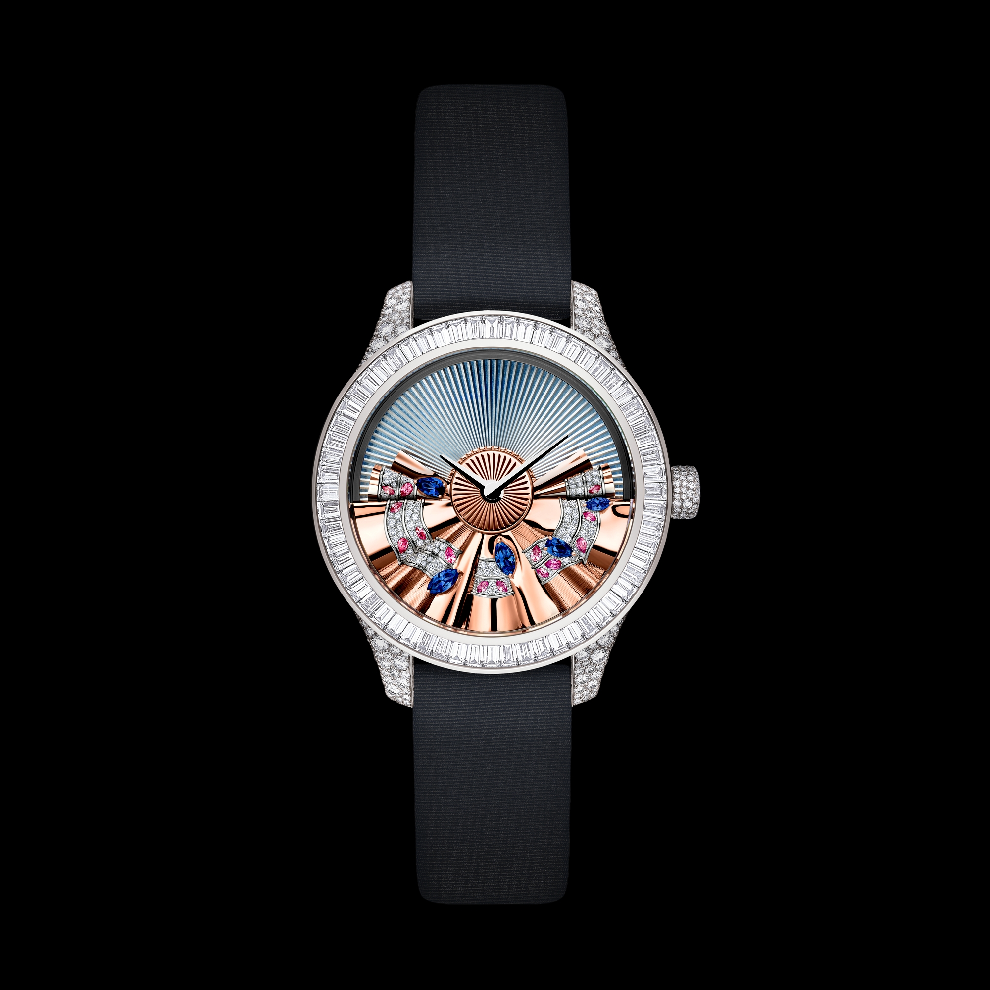 Dior Grand Bal de Printemps N°2 시계 Ø36mm 오토매틱, 화이트골드 & 다이아몬드, 장식용 스톤 E01