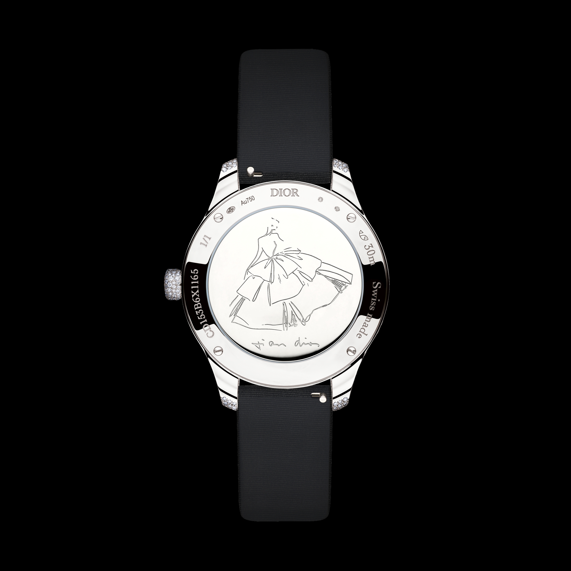 Dior Grand Bal de Printemps N°2 시계 Ø36mm 오토매틱, 화이트골드 & 다이아몬드, 장식용 스톤 E07