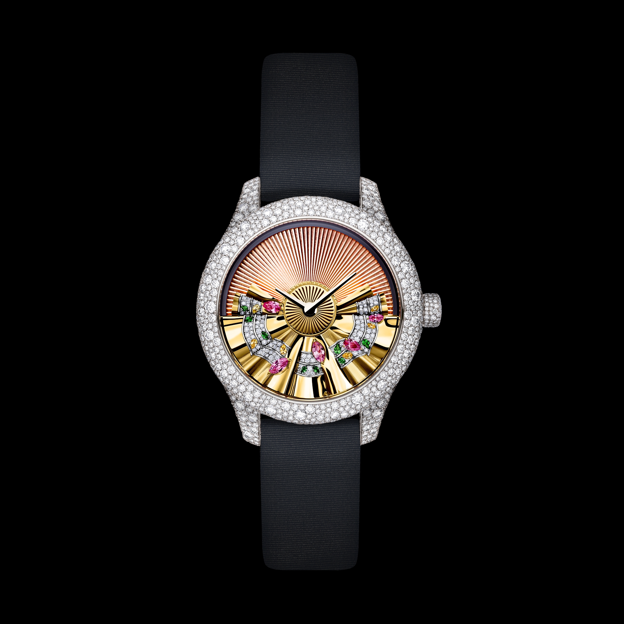 Dior Grand Bal de Printemps N°3  Ø 36 mm, white gold, diamonds and ornamental stones, automatic movement E01