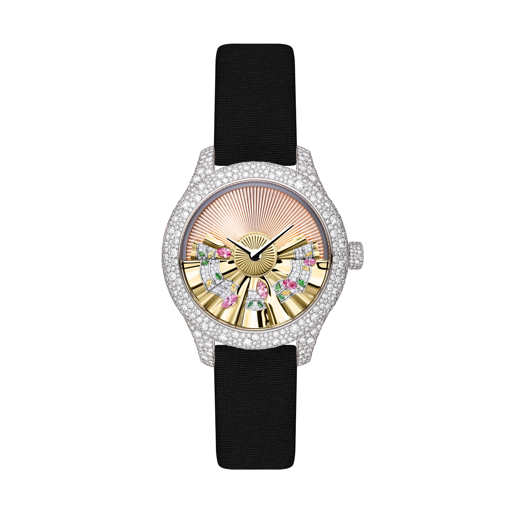 Dior Grand Bal de Printemps N°3  Ø 36 mm, white gold, diamonds and ornamental stones, automatic movement E10