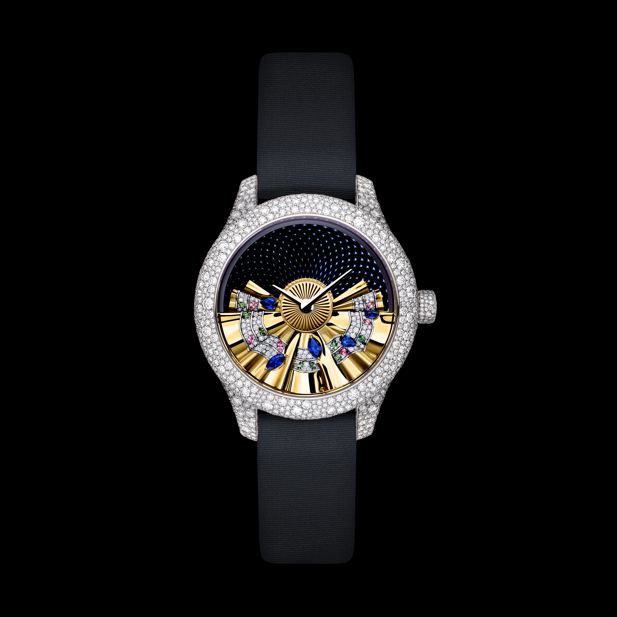 Dior Grand Bal de Printemps N°5 시계 Ø36mm 오토매틱, 화이트골드 & 다이아몬드, 장식용 스톤 E01