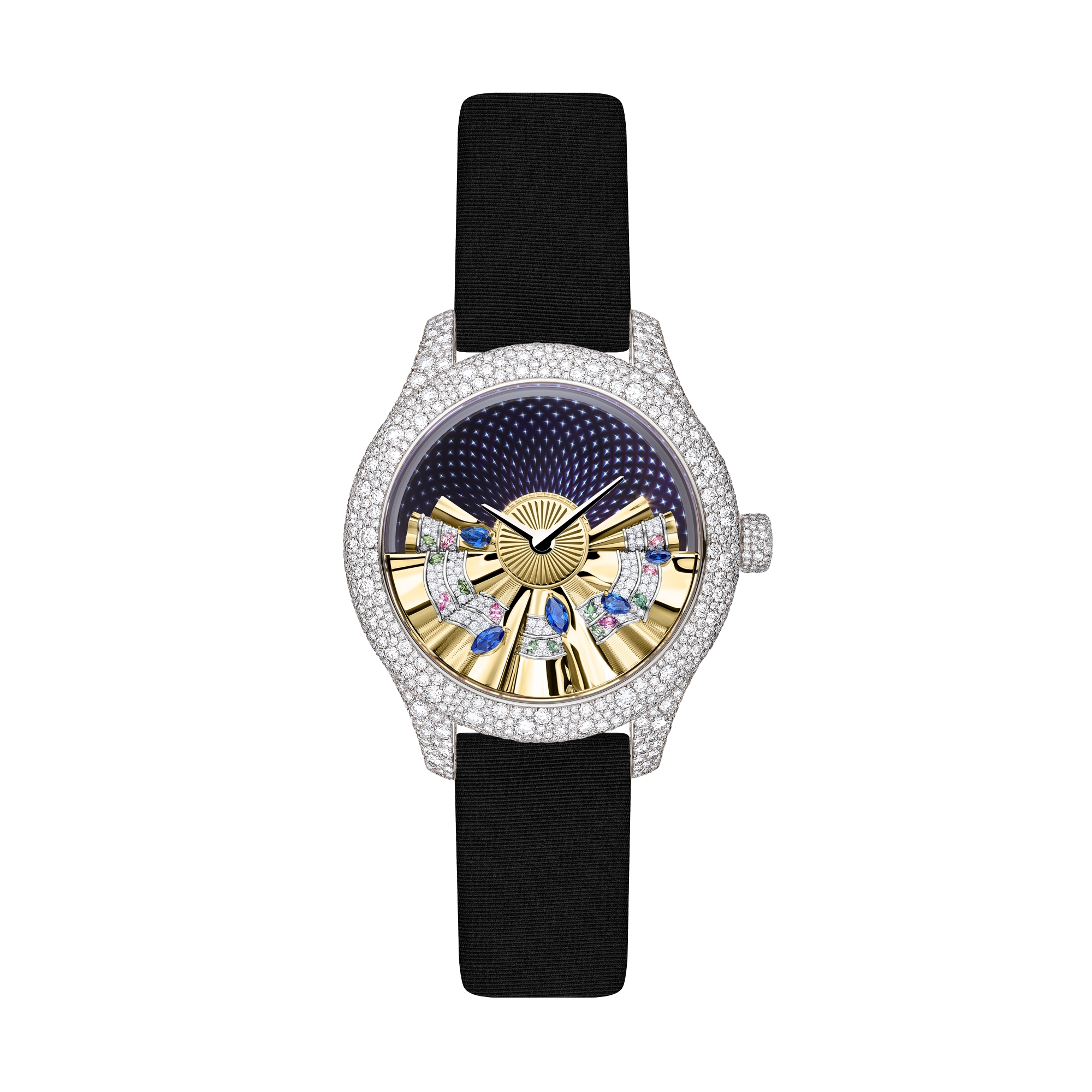 Dior Grand Bal de Printemps N°5 시계 Ø36mm 오토매틱, 화이트골드 & 다이아몬드, 장식용 스톤 E10