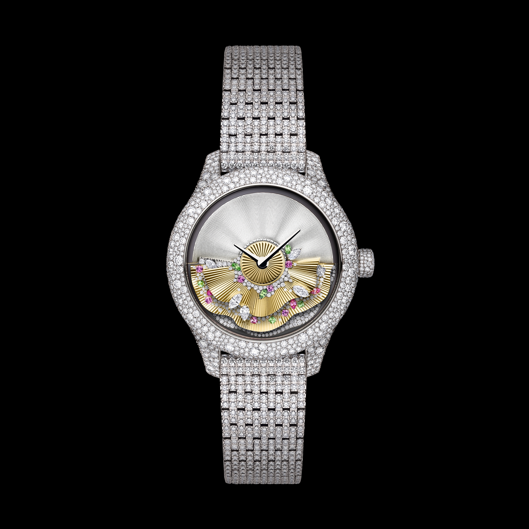 Dior Grand Bal de Printemps N°6 Ø 36 mm, white gold, diamonds and ornamental stones, automatic movement E01