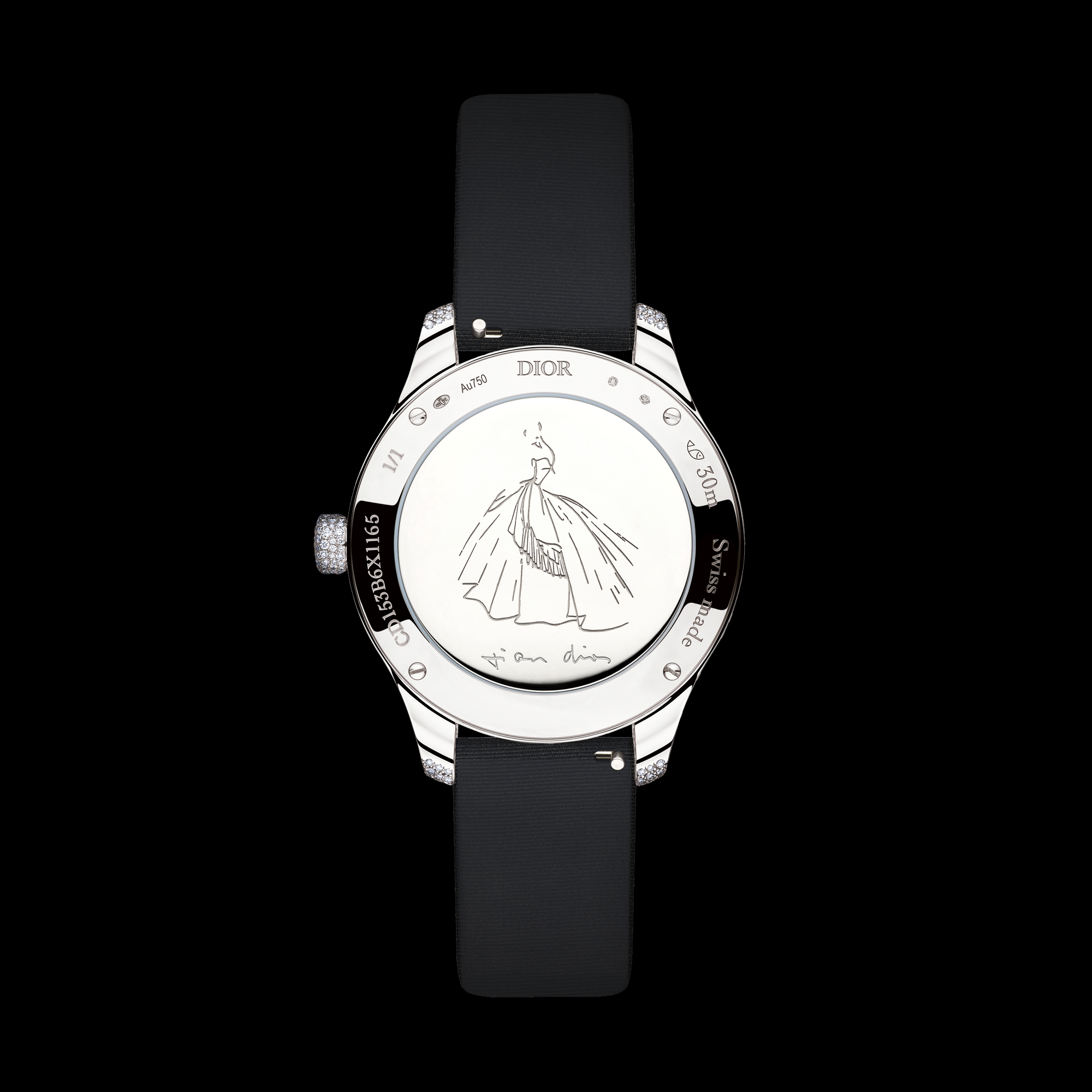 Dior Grand Bal de Printemps N°7 시계  Ø36mm 오토매틱, 화이트골드 & 다이아몬드, 장식용 스톤 E07