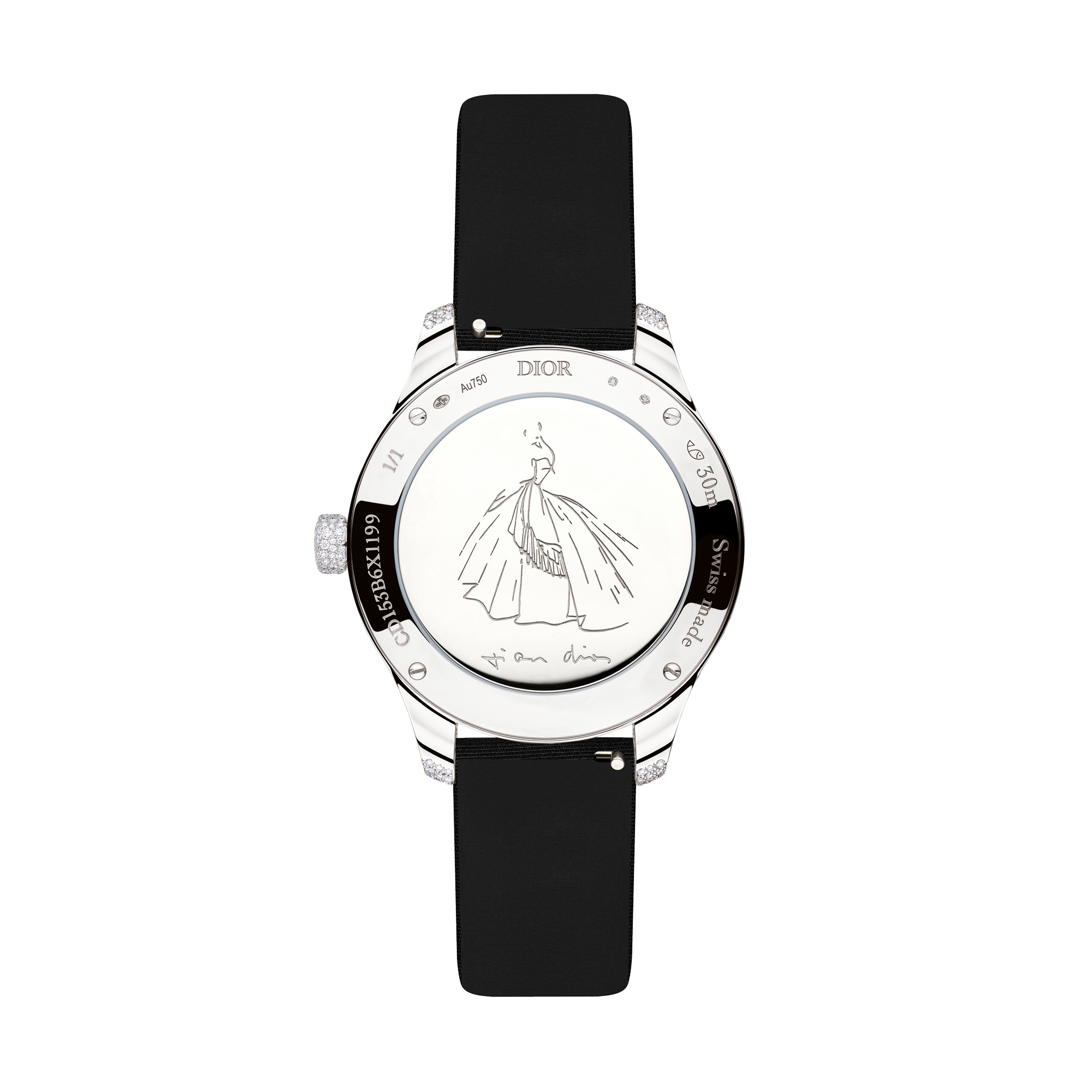 Dior Grand Bal de Printemps N°7 시계  Ø36mm 오토매틱, 화이트골드 & 다이아몬드, 장식용 스톤 E13