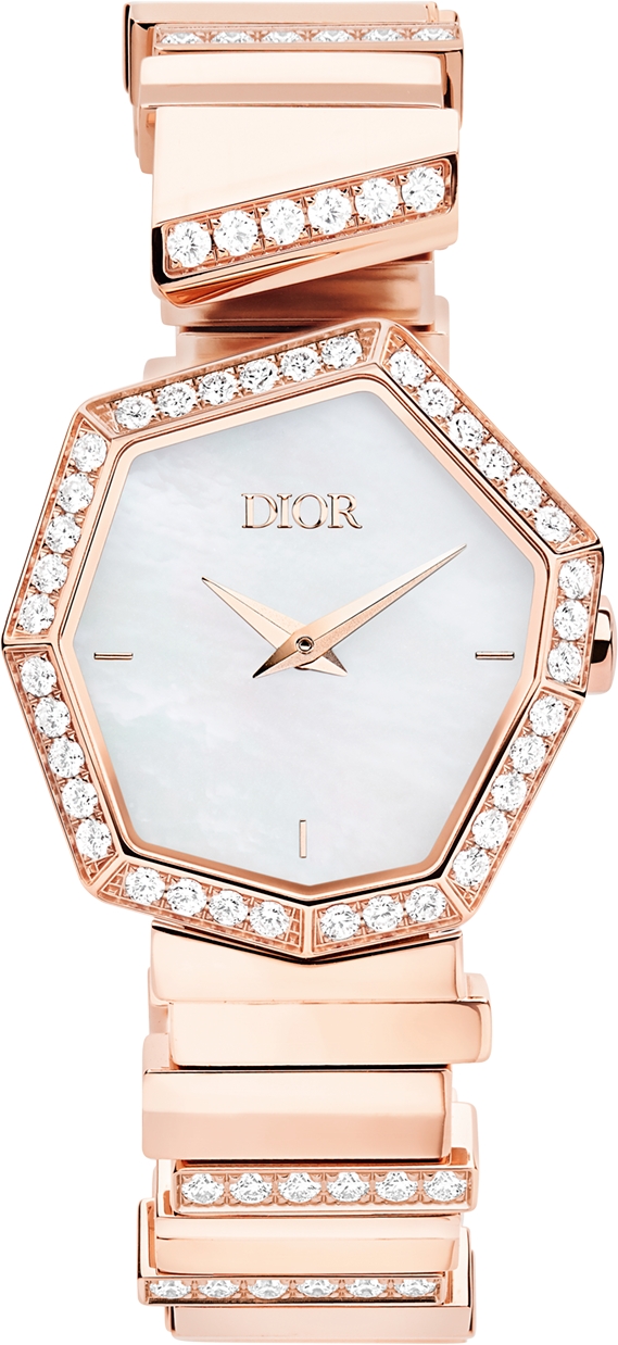 GEM DIOR O 27 mm 1 Steel Mother of Pearl and Diamonds DIOR