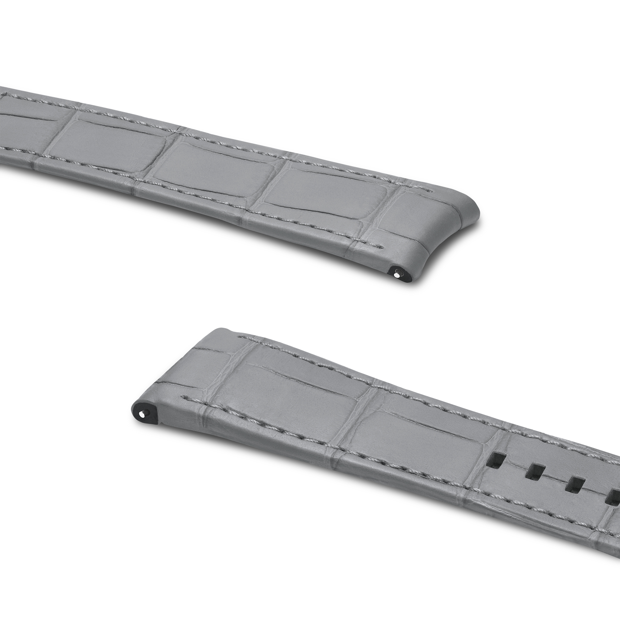 Ø 41 MM, Chiffre Rouge Watch Strap Gray Alligator E01