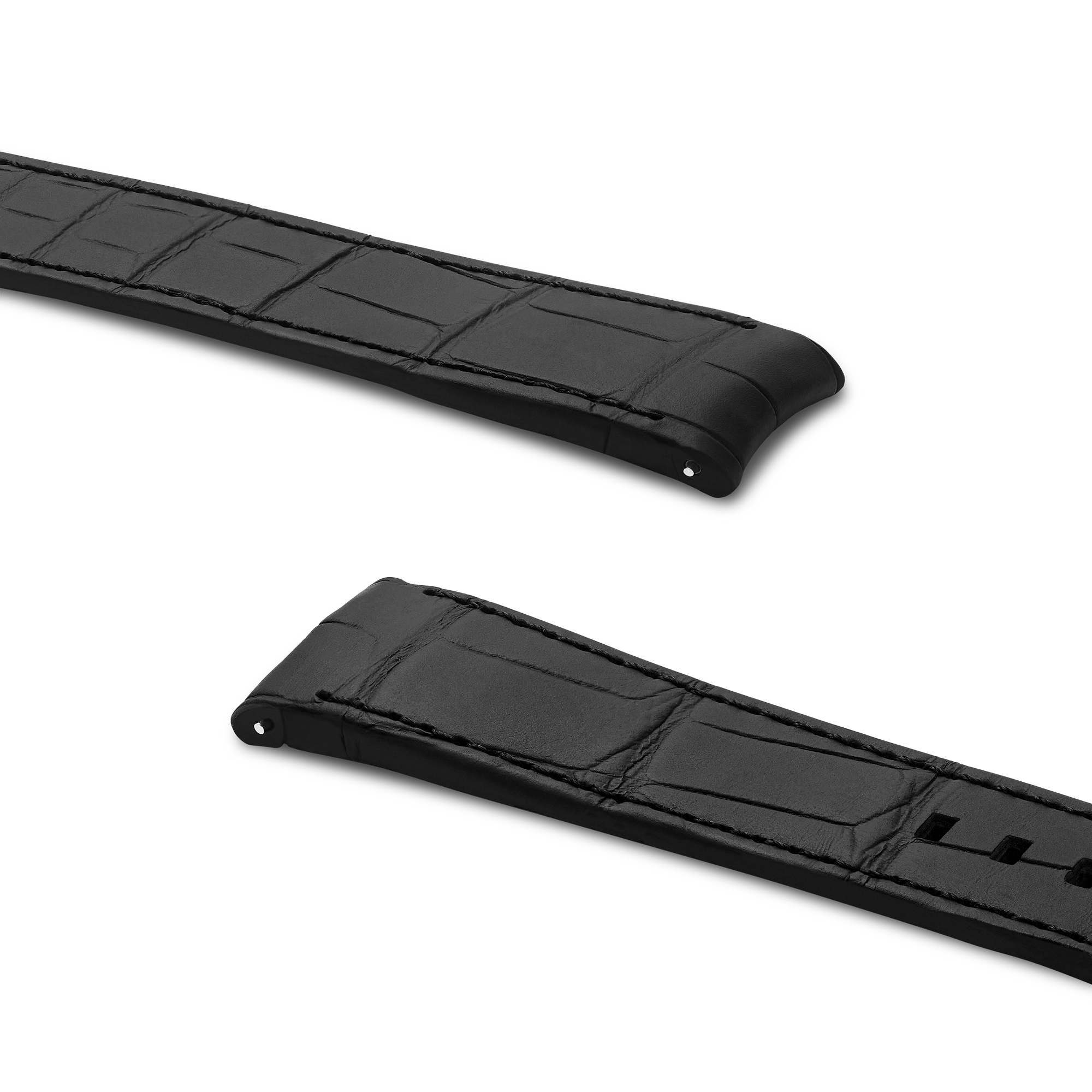 Ø 41 MM, Chiffre Rouge Watch Strap Black Alligator E01