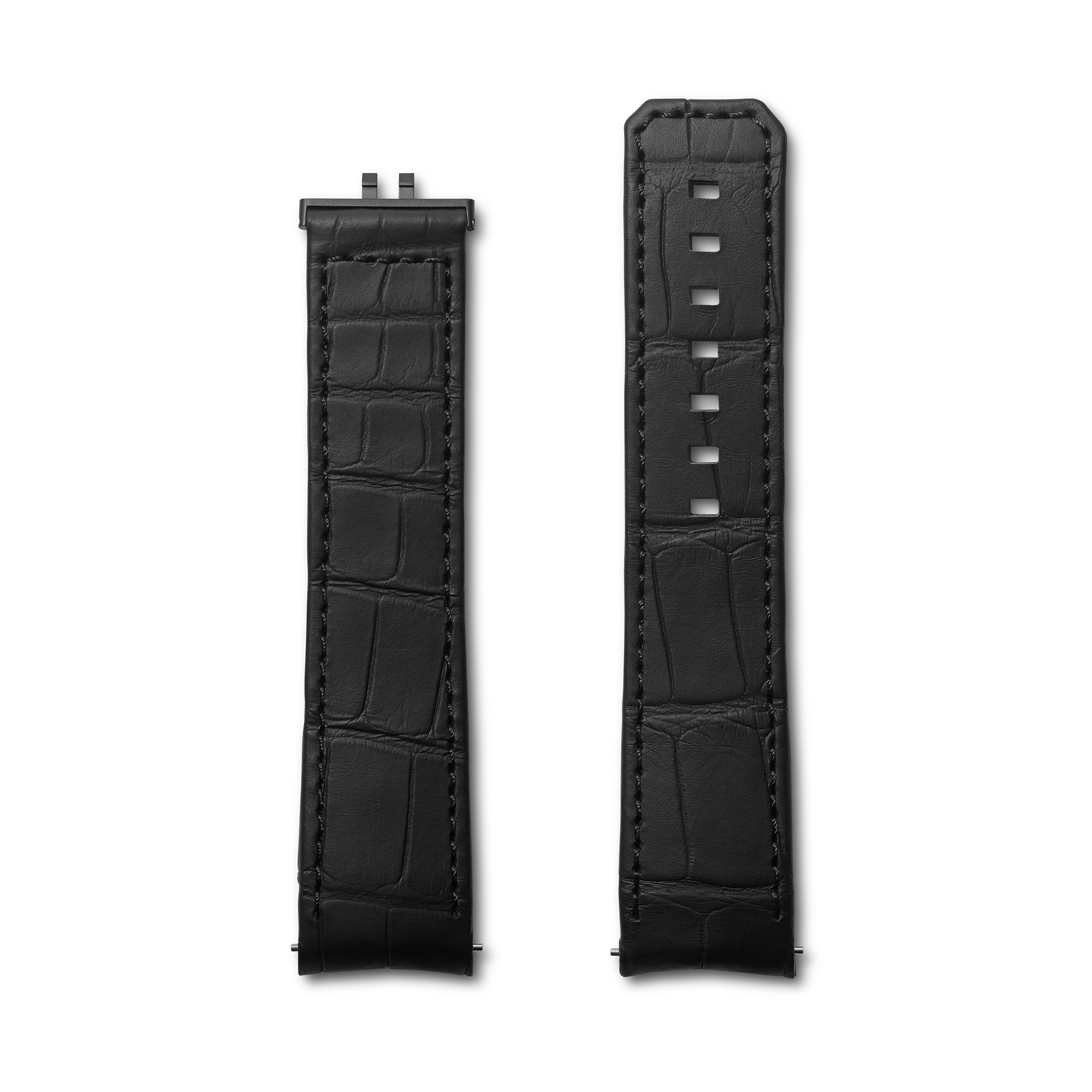 Cinturino per orologio Chiffre Rouge, Ø 41 mm Pelle di alligatore nera E02