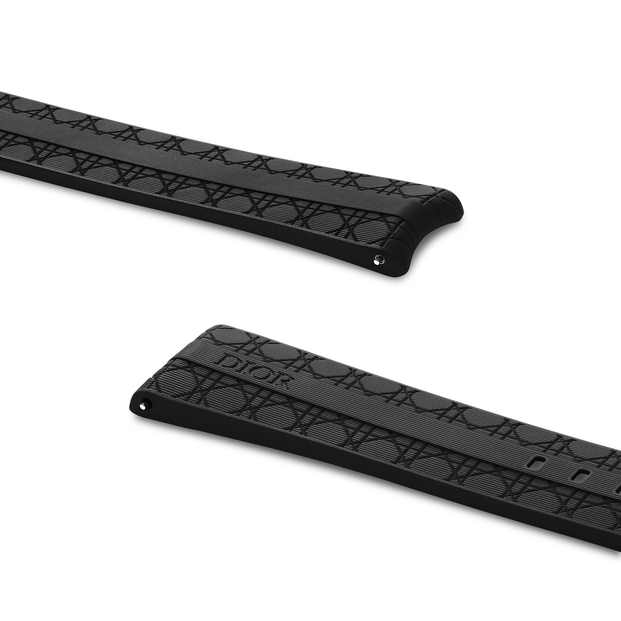 Ø 41 mm, Chiffre Rouge Uhrenarmband Gummi in Schwarz mit Microcannage Motiv E01