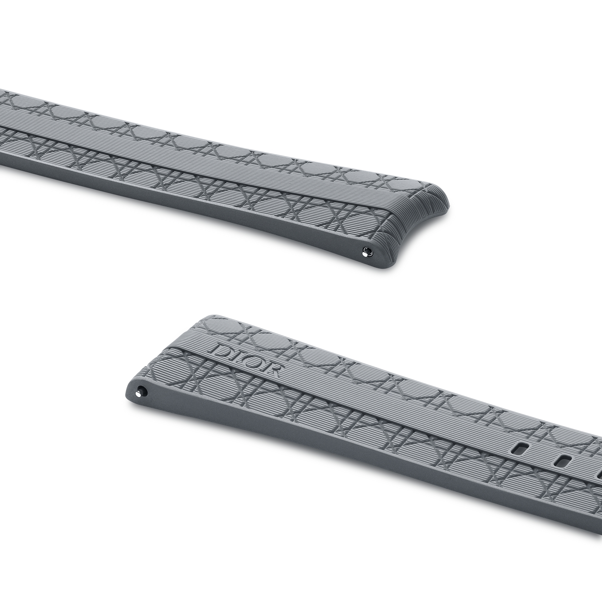 Ø 41 mm, Chiffre Rouge Uhrenarmband Gummi in Grau mit Microcannage Motiv E01