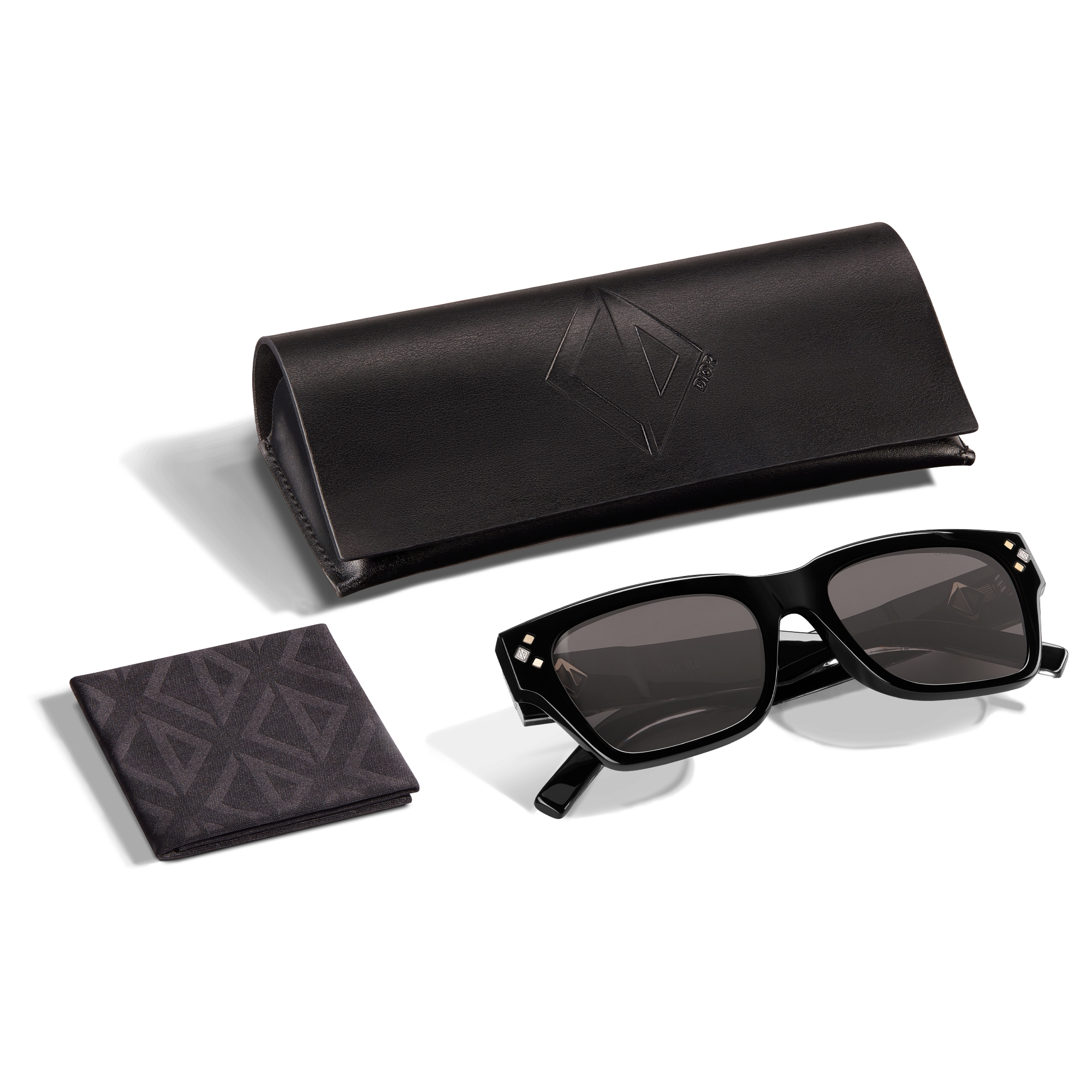 CD Diamond S2I Black Rectangular Sunglasses E13