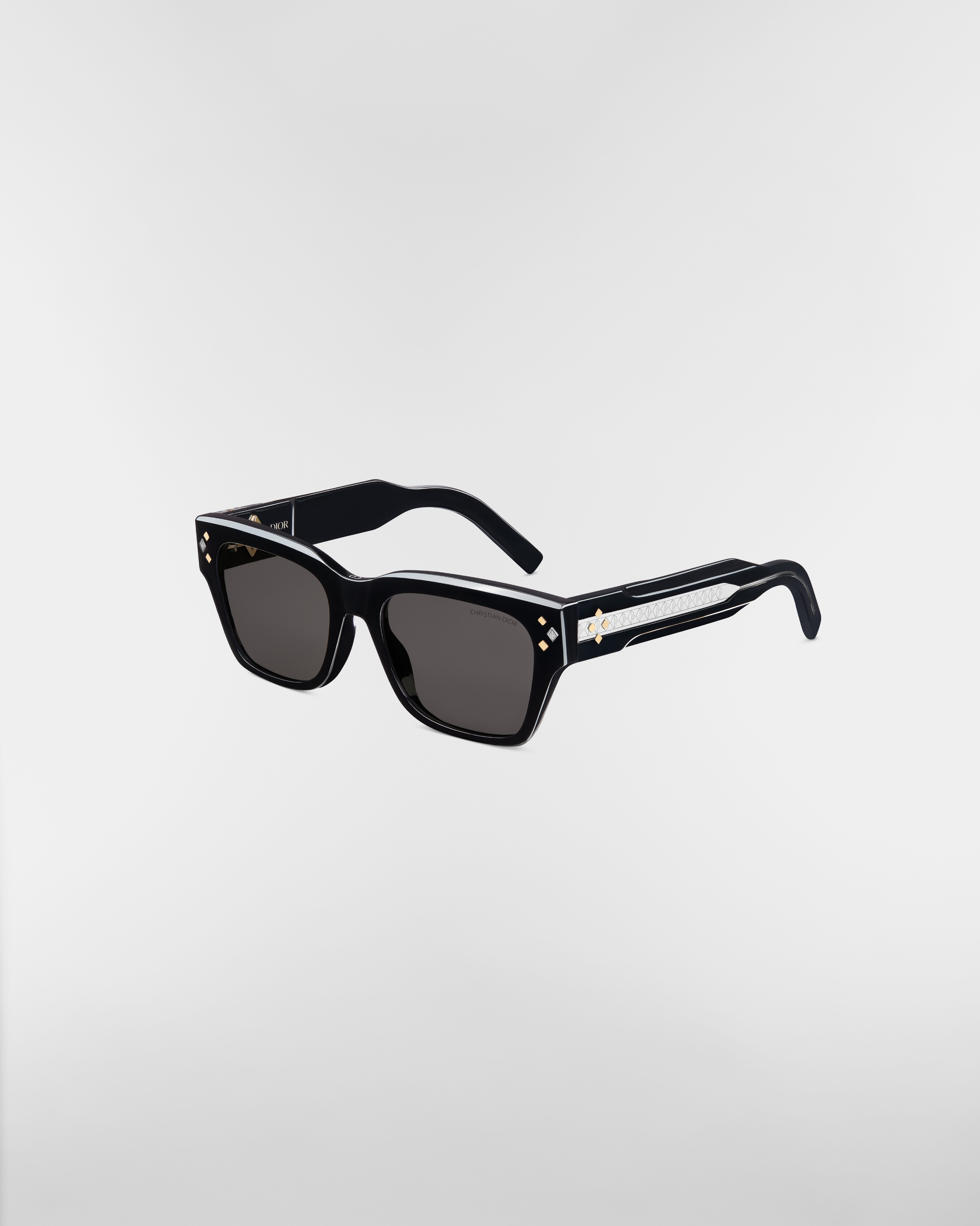 CD Diamond S2I Black Rectangular Sunglasses E03