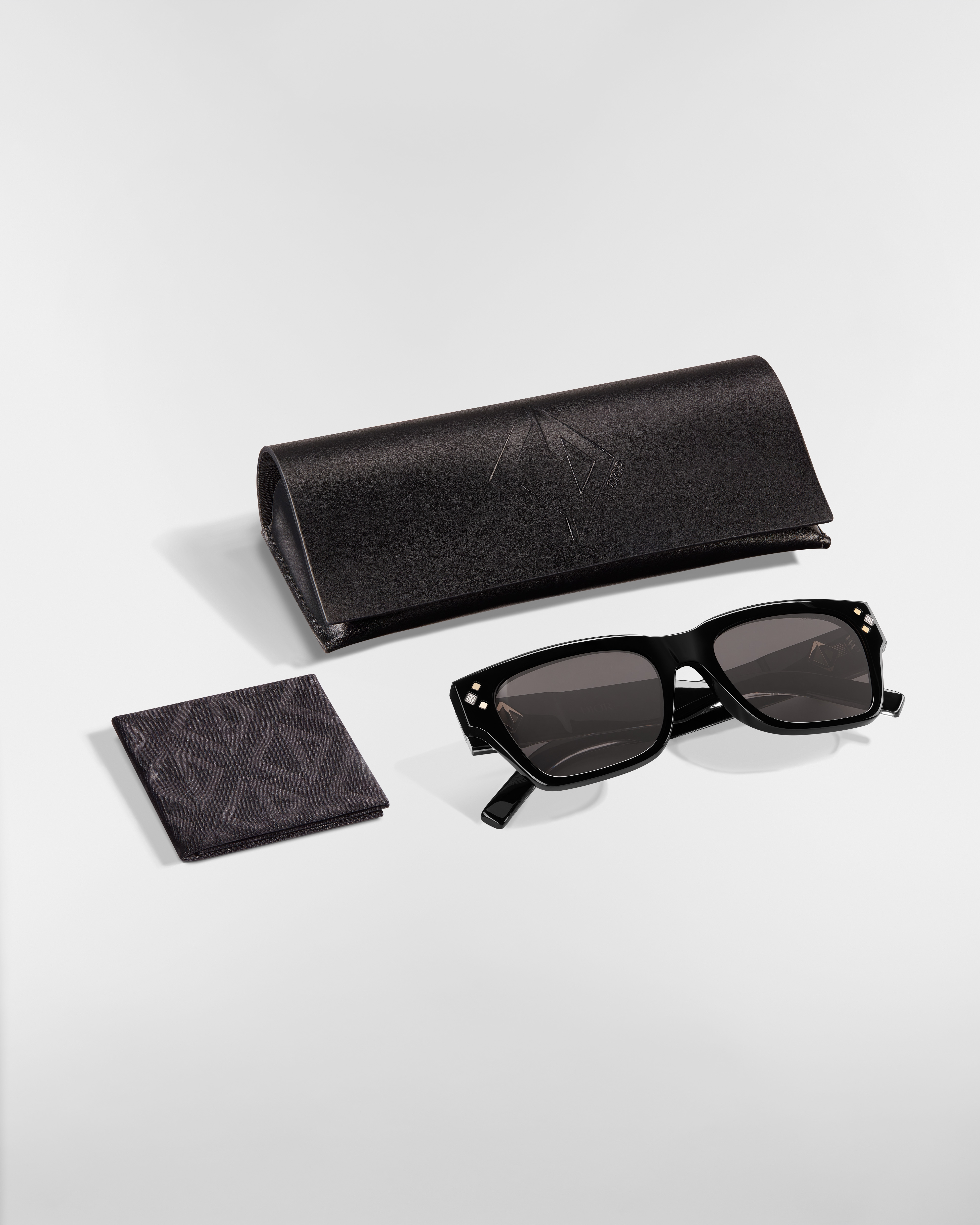 CD Diamond S2I Black Rectangular Sunglasses E13