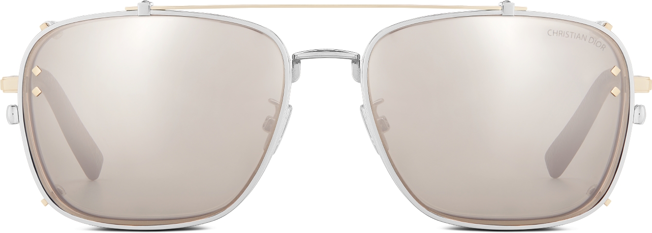 CD Diamond S4U Gray and Beige Mirrored Square Sunglasses DIOR